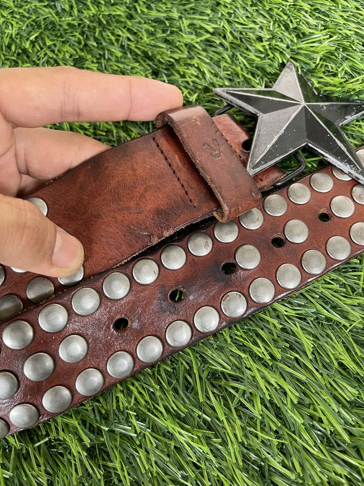 Hollywood Trading Company Vtg Belt🔥HOLLYWOOD TRADING COMPANY🔥Studded Start Buckle Size 34 - 7 Thumbnail