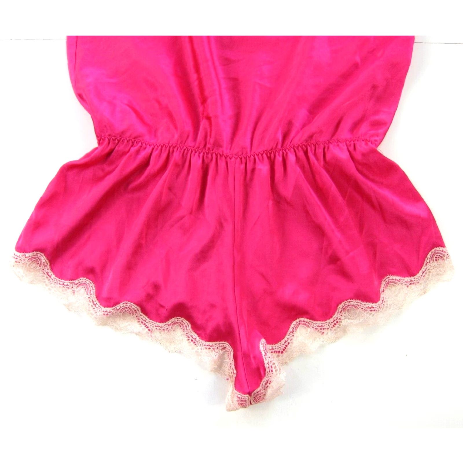 Vintage Victoria's Secret Bright Pink Sexy Lace Spaghetti Strap Lingerie Shorts Romper M Size 32" / US 10 / IT 46 - 7 Thumbnail