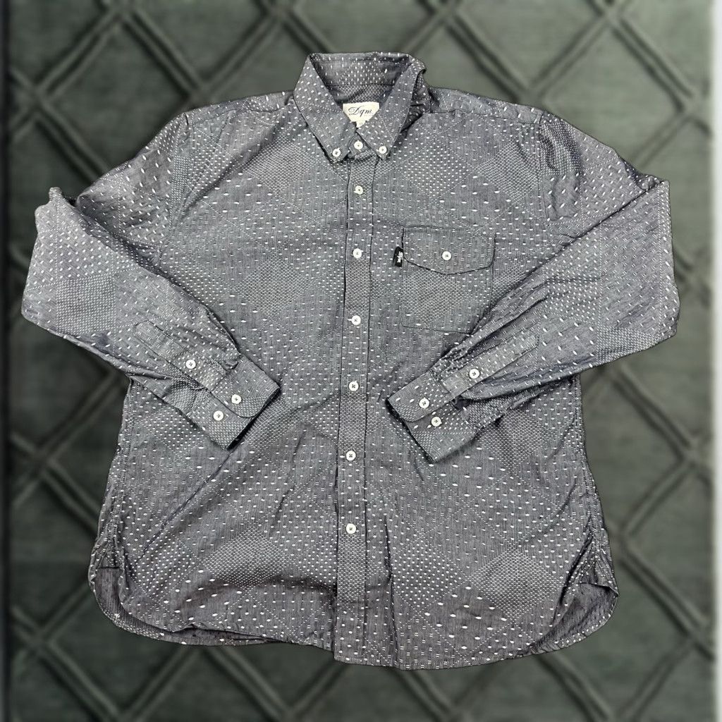 Vintage Daves Quality Shirt Mens Medium Gray Long Sleeve Button-Up Abstract DQM New York Size US M / EU 48-50 / 2 - 1 Thumbnail