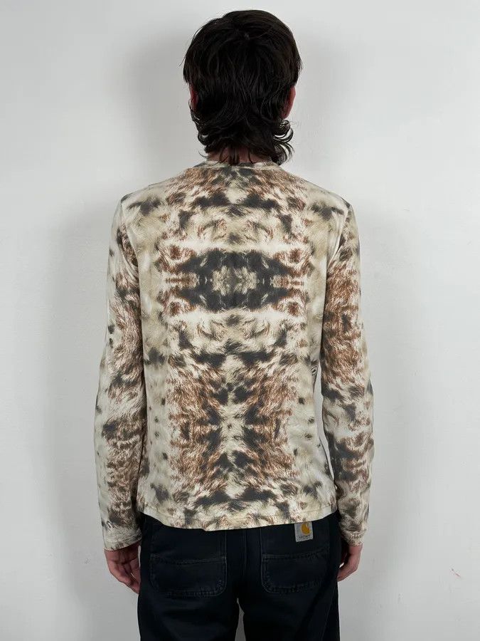Just Cavalli SS2004 Cavalli Cream Animal Print Longsleeve T-Shirt Size US M / EU 48-50 / 2 - 3 Thumbnail