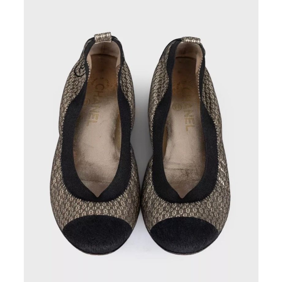 Chanel Chanel Quilted Gold Leather Ballerina Flats - Size 39.5 Size US 9.5 / IT 39.5 - 2 Thumbnail
