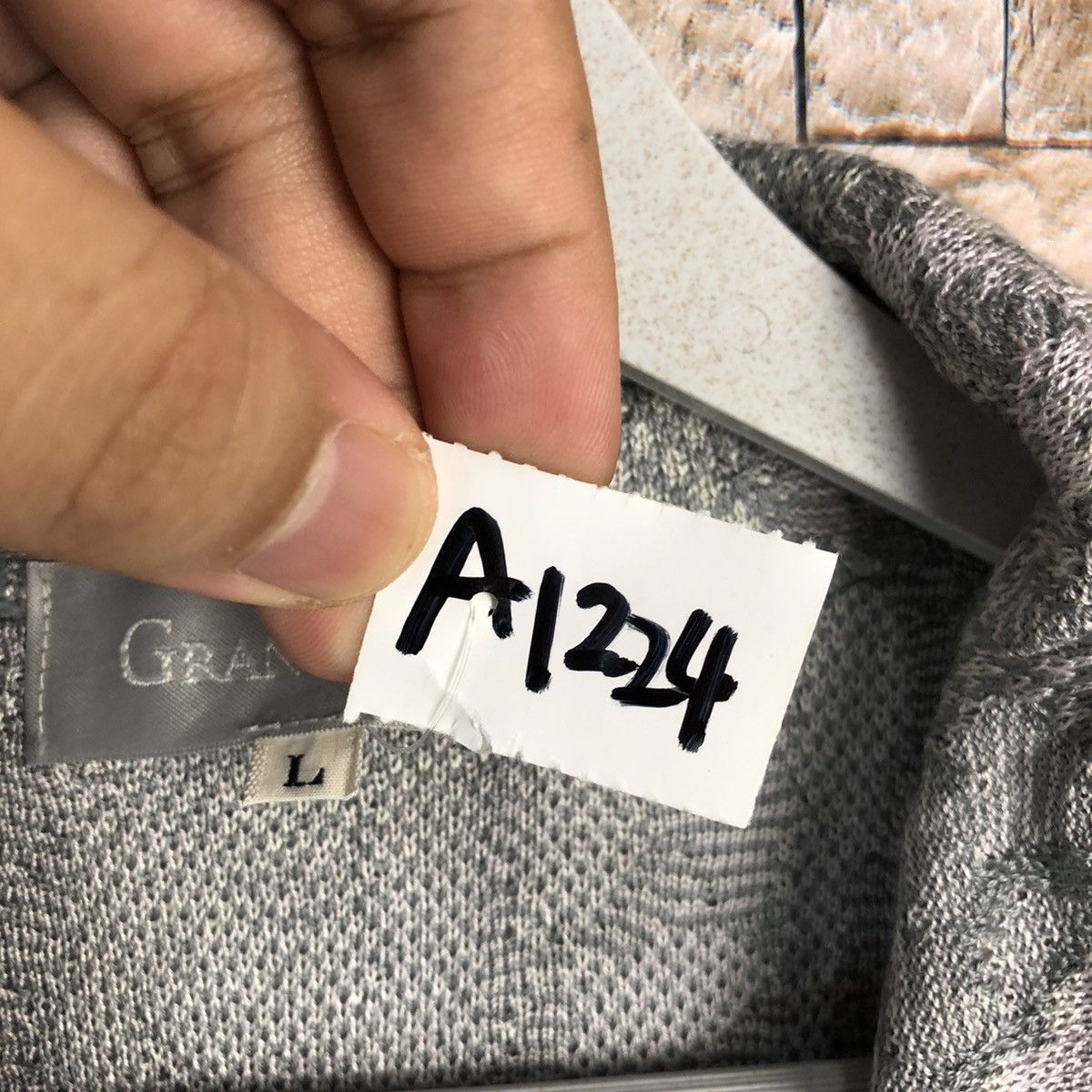 Japanese Brand Grand Cris Grey Cardigan Knitwear #A1224 Size L / US 10 / IT 46 - 11 Thumbnail