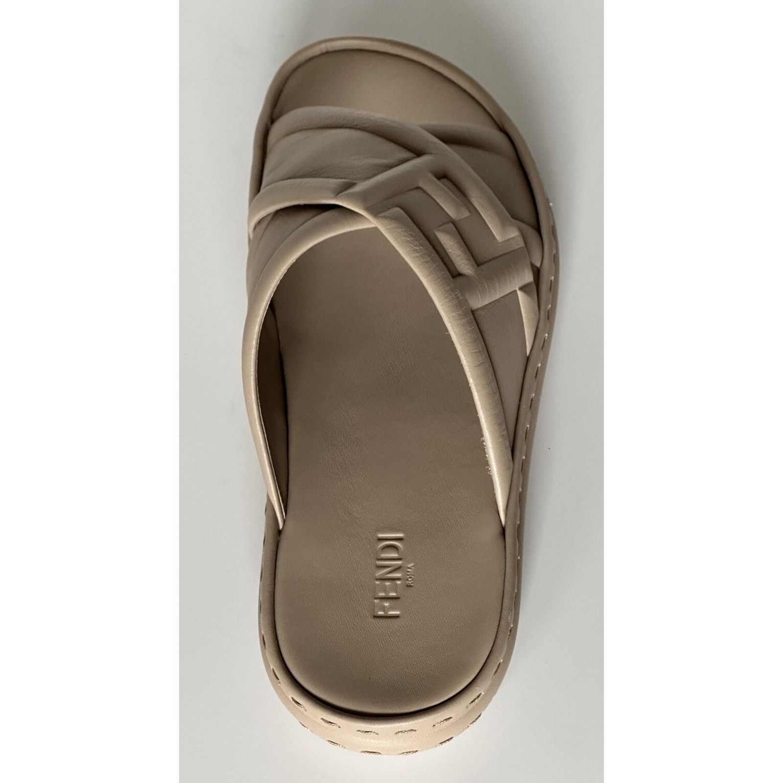 Fendi Men's FF Calf Leather Sandals Beige 9 US/8 UK 7X1501