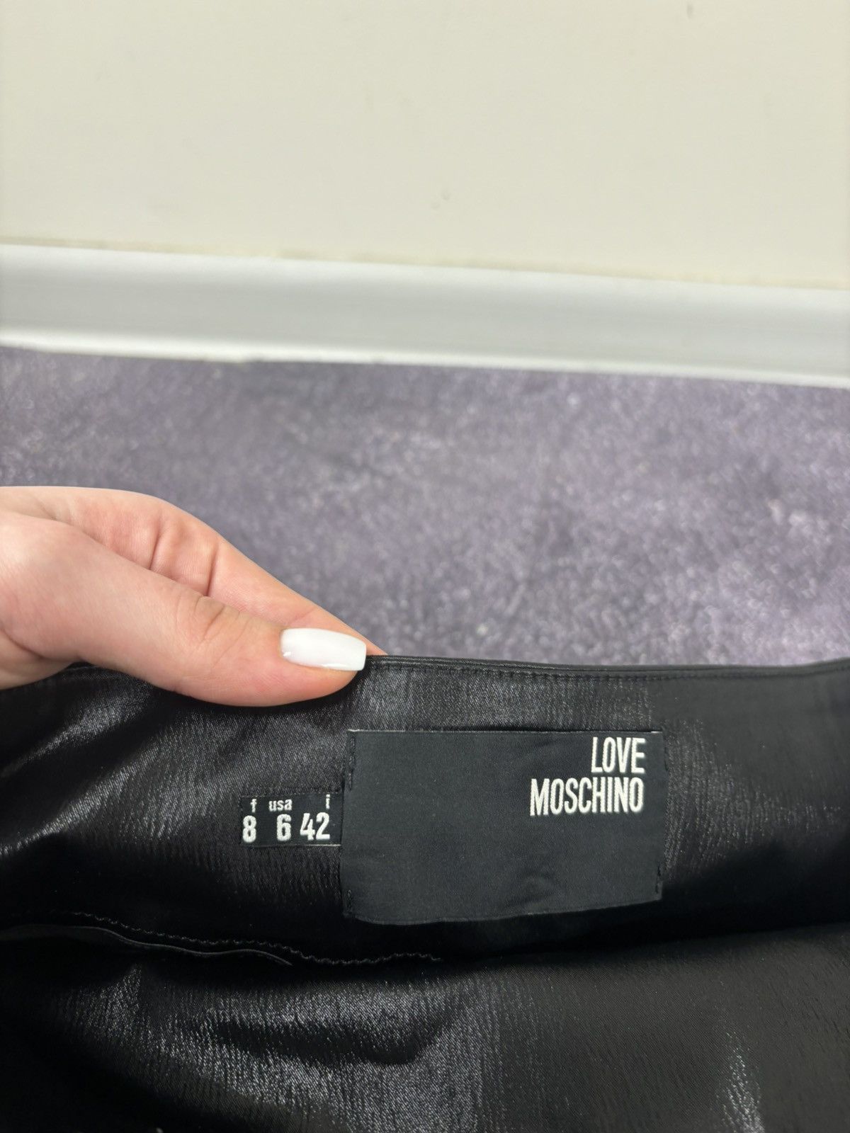 Love Moschino Love Moschino Women’s Black Luxury Nylon Midi Skirt Size 28" / US 6 / IT 42 - 6 Thumbnail