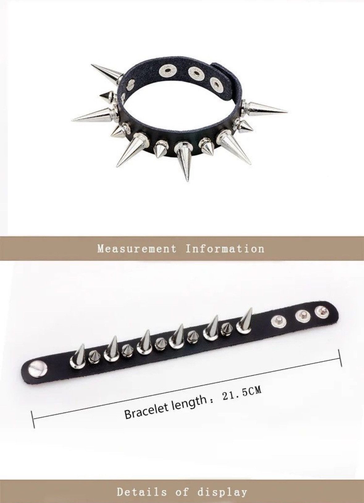 Leather × Metallica Trend Men's Spike Alloy Bracelet Size ONE SIZE - 3 Thumbnail