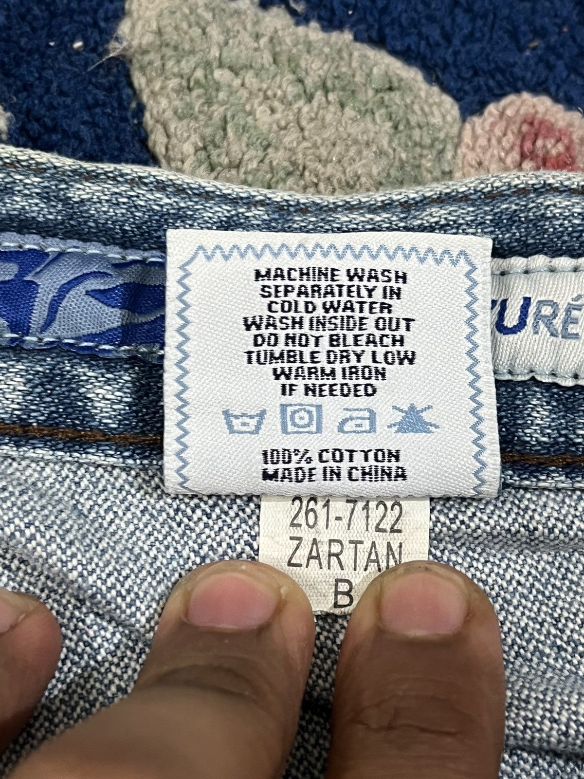 If Six Was Nine Vintage Azzure Baggy Paint Splatter Denim Size US 37 - 13 Thumbnail