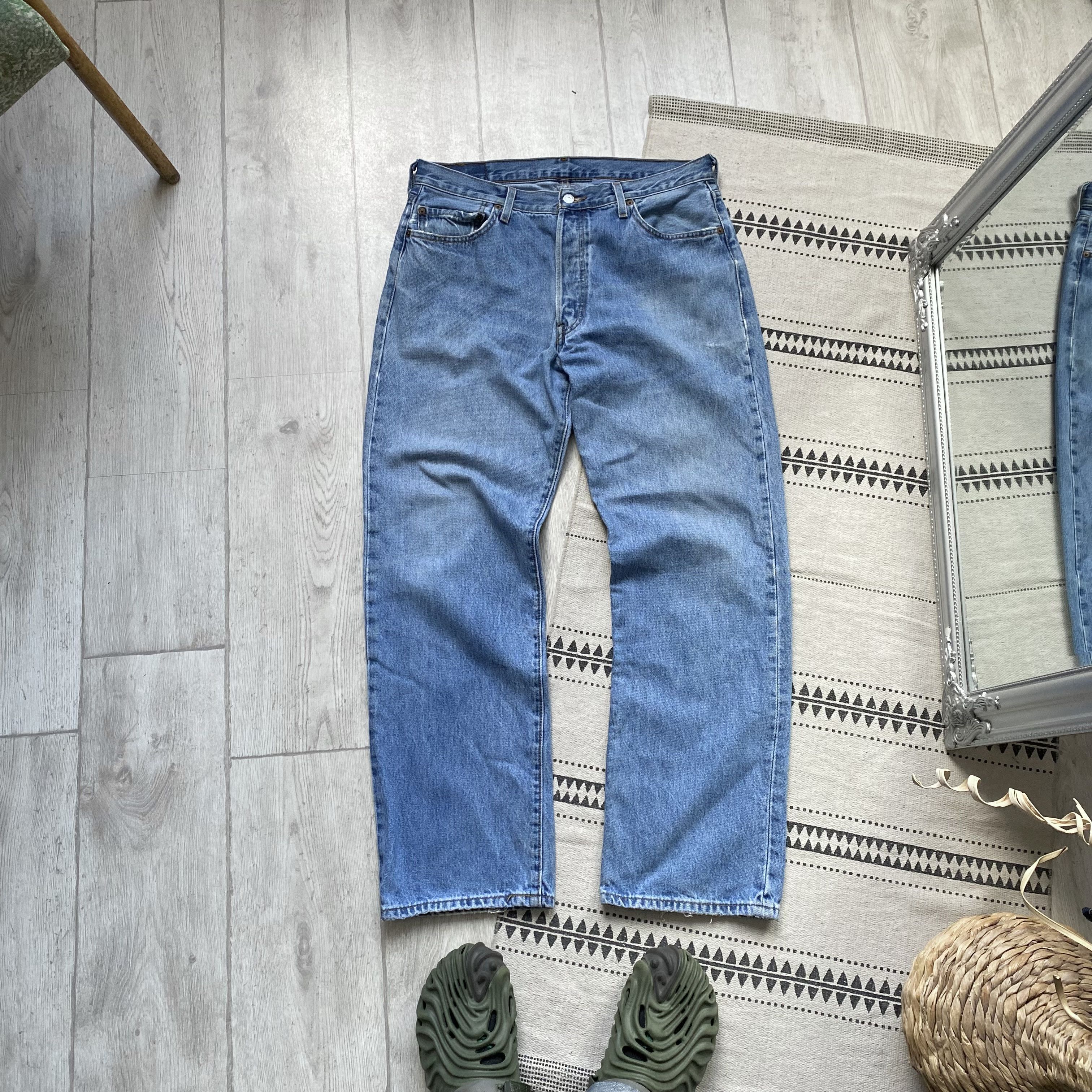 Levi's Vintage Clothing 👖 Vintage 90's Levis 501 jeans Distressed Denim pants Y2K Size US 34 / EU 50 - 1 Thumbnail