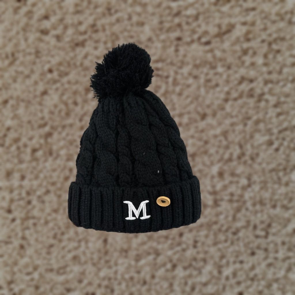Vintage Vintage Sherpa-Lined Black Knit Beanie Hat Women’s Fall Winter Ski Casual Size ONE SIZE - 1 Thumbnail
