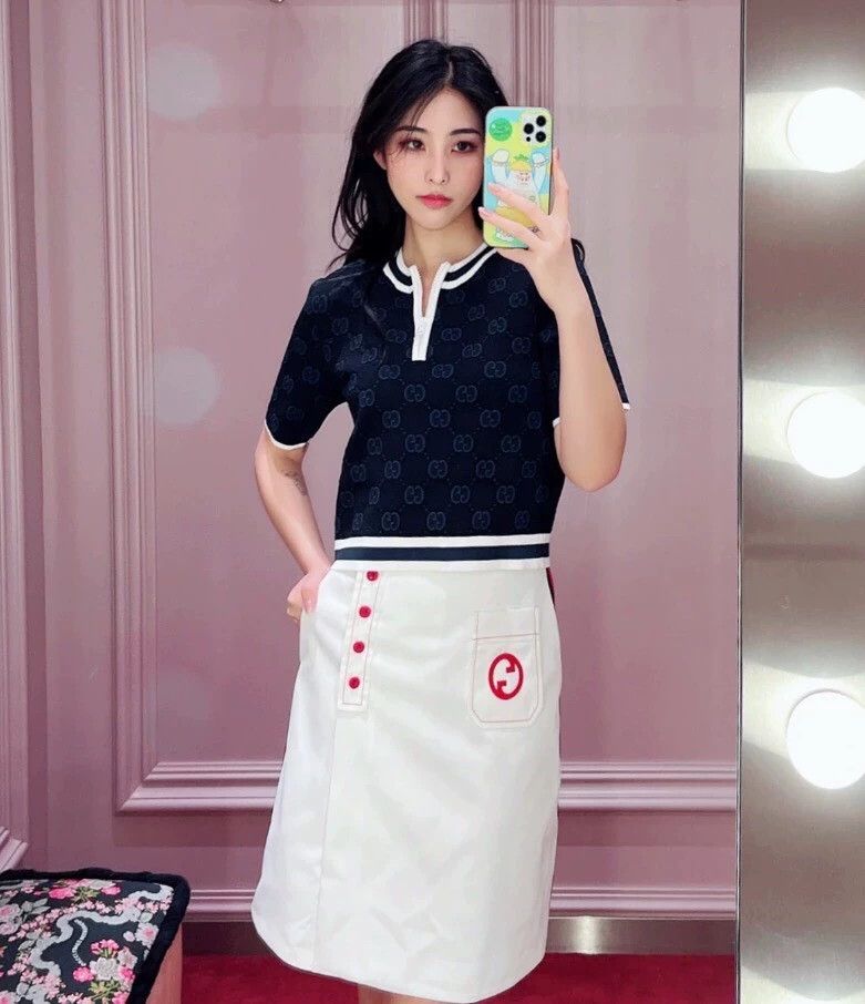 Gucci Gucci 23 white side striped webbing logo embroidered cotto Size 26" / US 2 / IT 38 - 8 Thumbnail