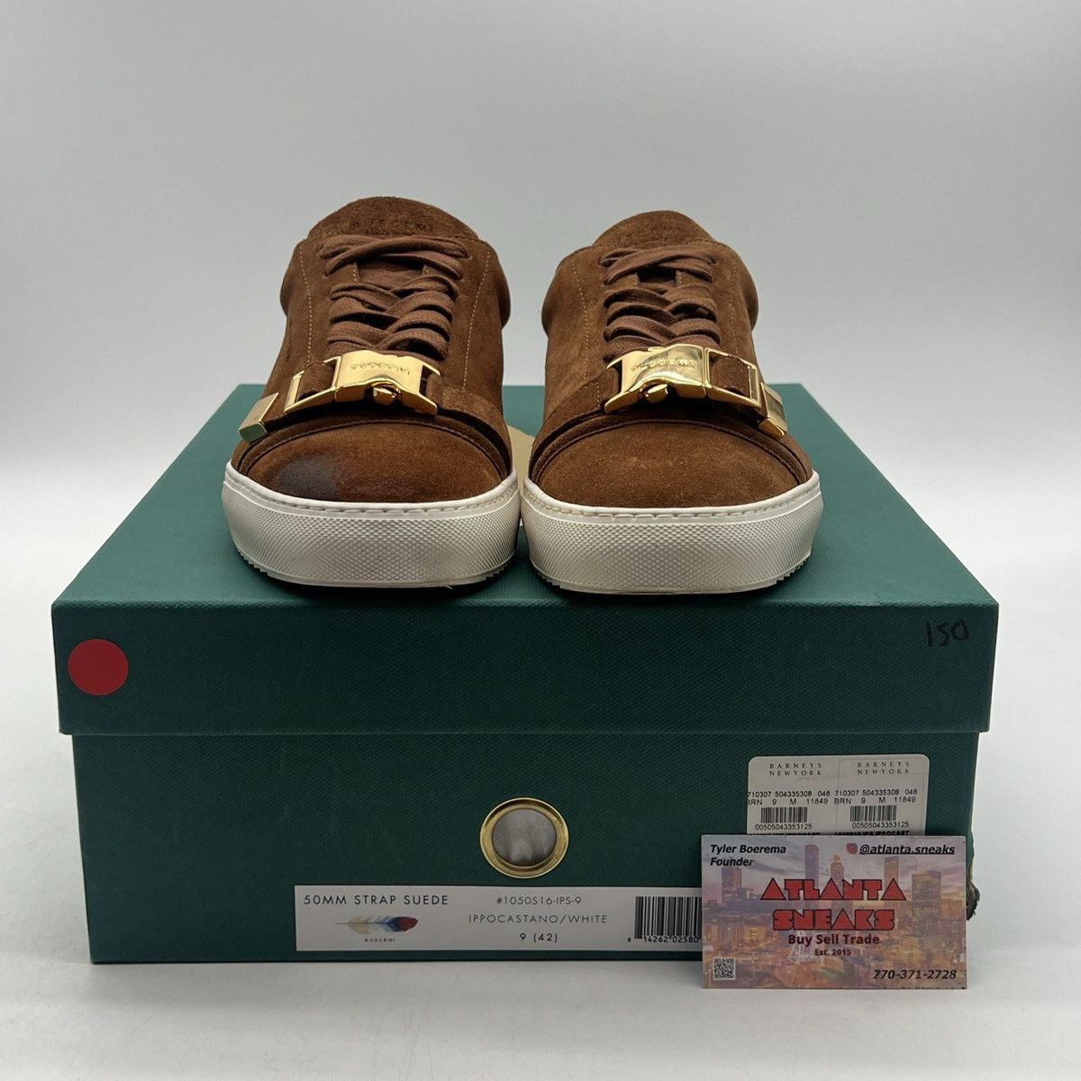 Barneys New York Buscemi Brown Suede Gold Buckle Low Size US 9 / EU 42 - 2 Thumbnail