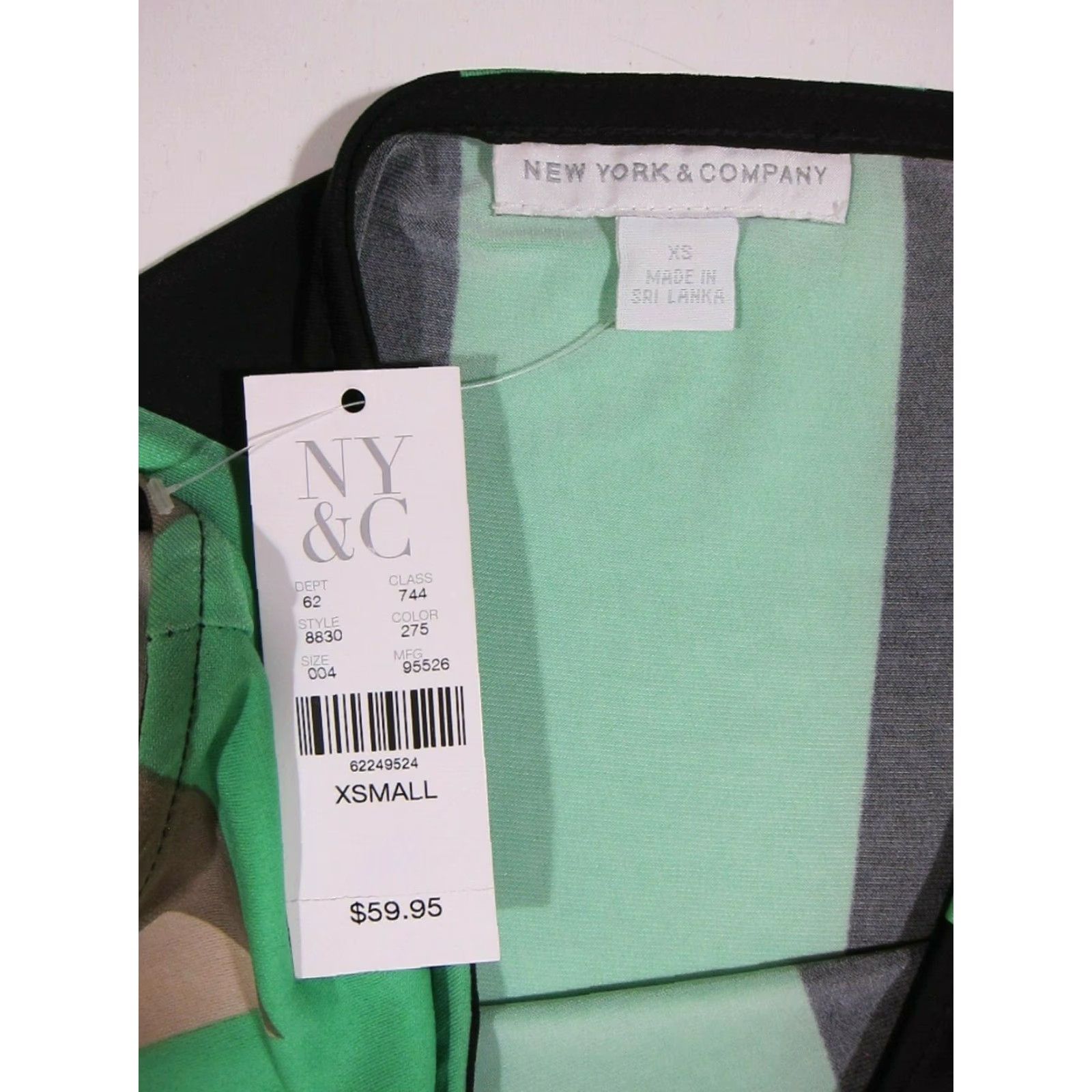 Vintage NWT New York & Company Green Black Brown White Stretch Pencil Dress Women XS Size XS / US 0-2 / IT 36-38 - 3 Thumbnail