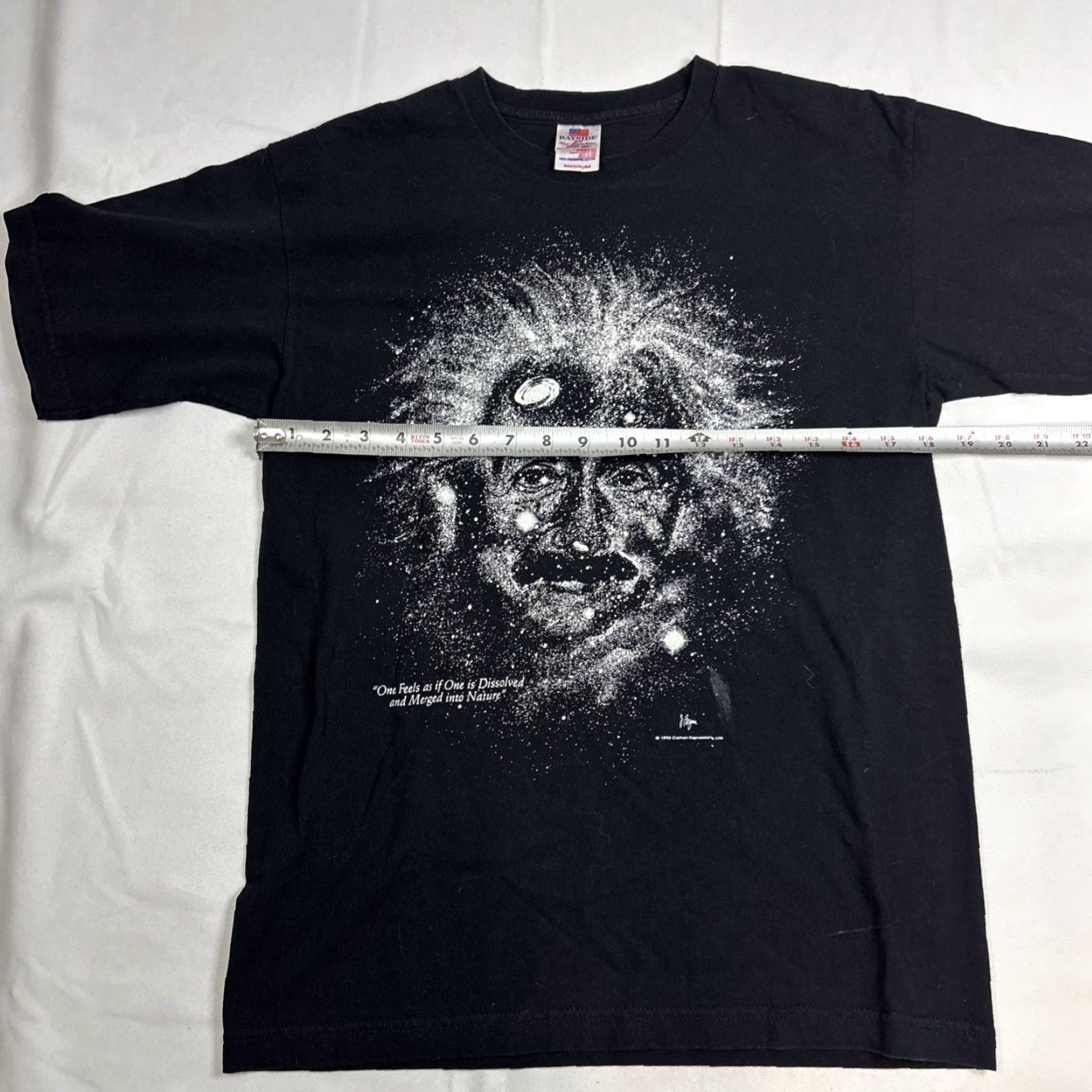 Vintage VINTAGE 1993 Common Expressions Albert Einstein Glow In The Dark T Shirt Sz Med Bayside Black Cotton Short Sleeve Grunge 1990s M Mens Size US M / EU 48-50 / 2 - 7 Thumbnail