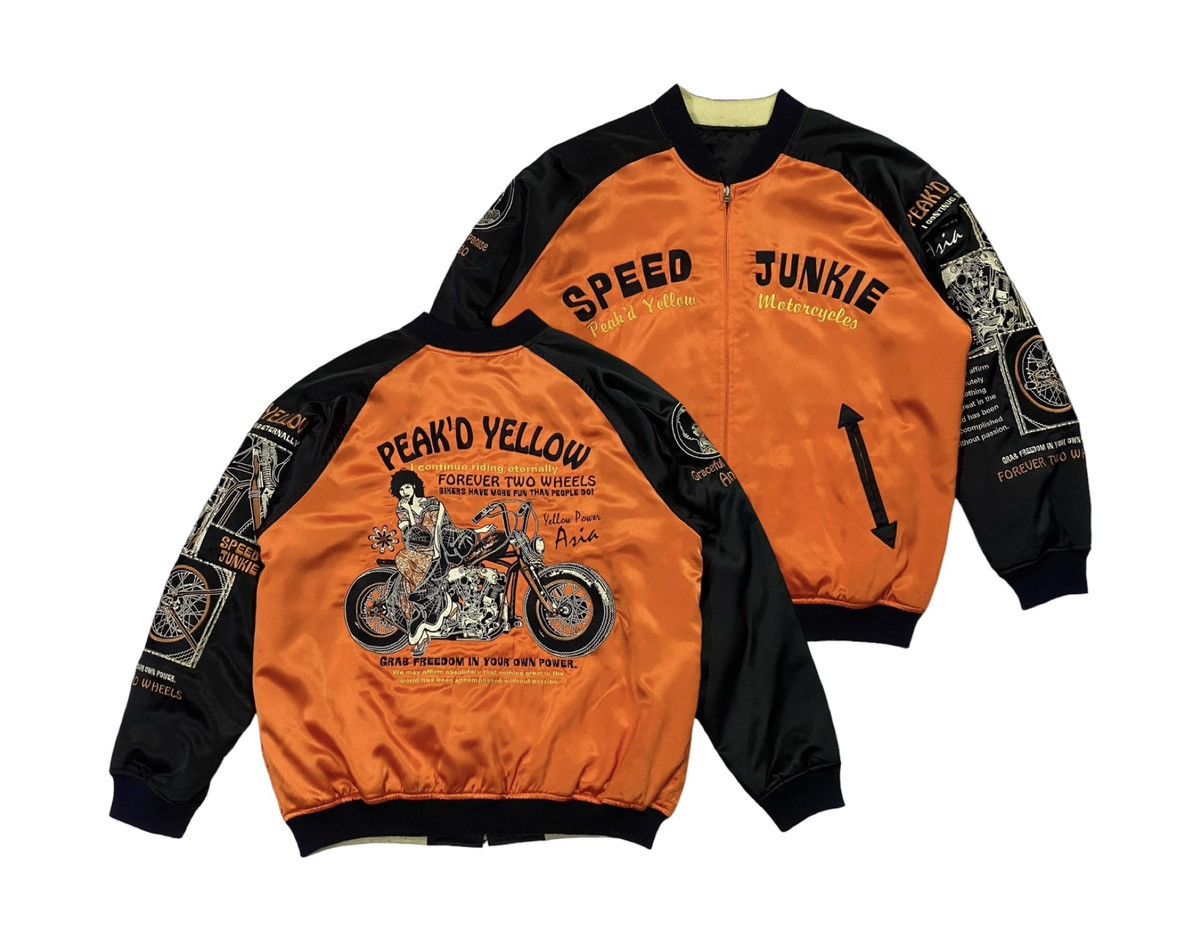 Japanese Brand Peakd Yellow Speed Junkie Reversible Souvenir Jacket Size US L / EU 52-54 / 3 - 1 Thumbnail
