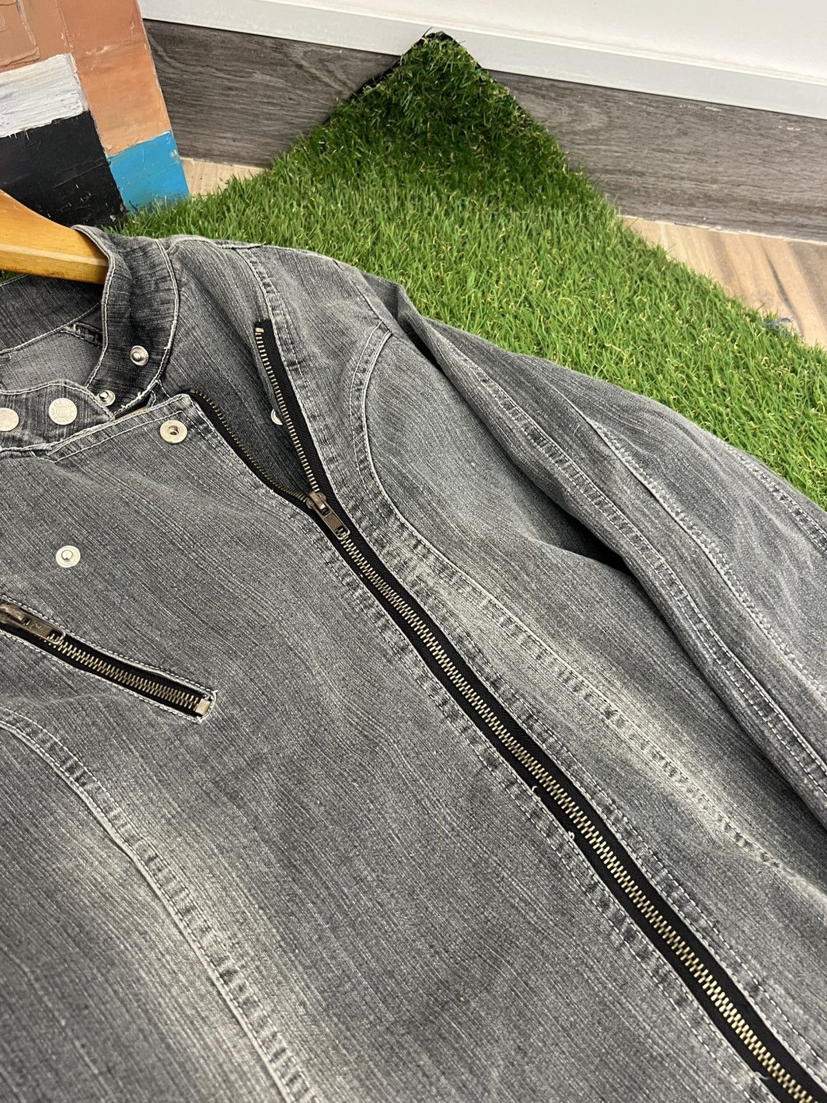 Japanese Brand × Vintage Vintage Japanese biker denim jacket Size M / US 6-8 / IT 42-44 - 3 Thumbnail
