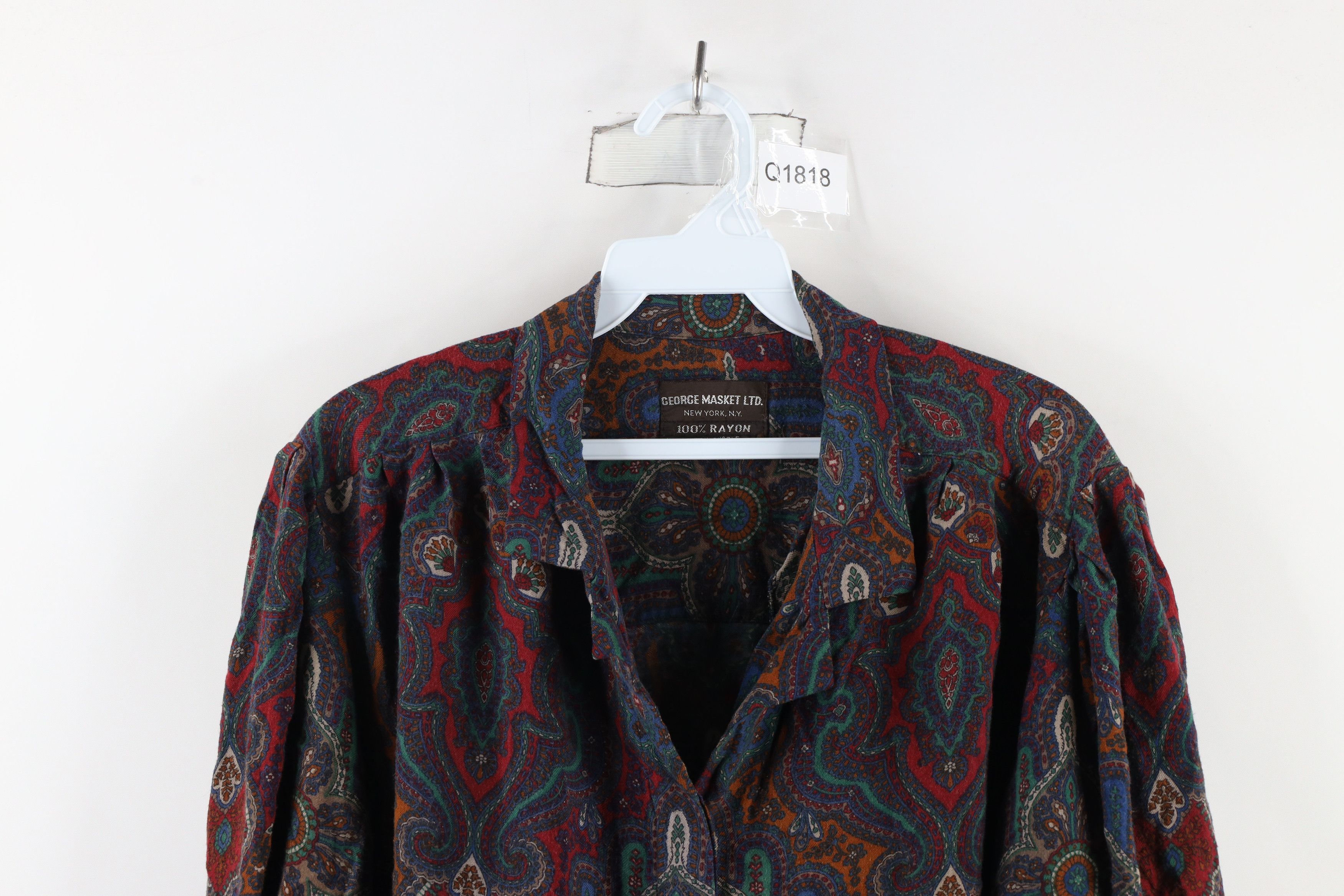 Vintage Vintage 90s Streetwear Rainbow Paisley Collared Button Shirt Size XXL / US 16-18 / IT 52-54 - 2 Thumbnail