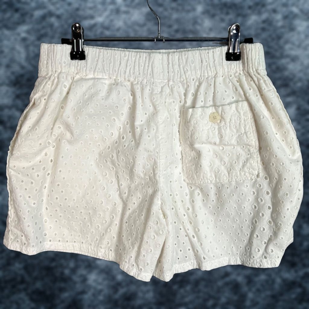 Kenzo Paris Womens Shorts Size Medium White Eyelet Cotton