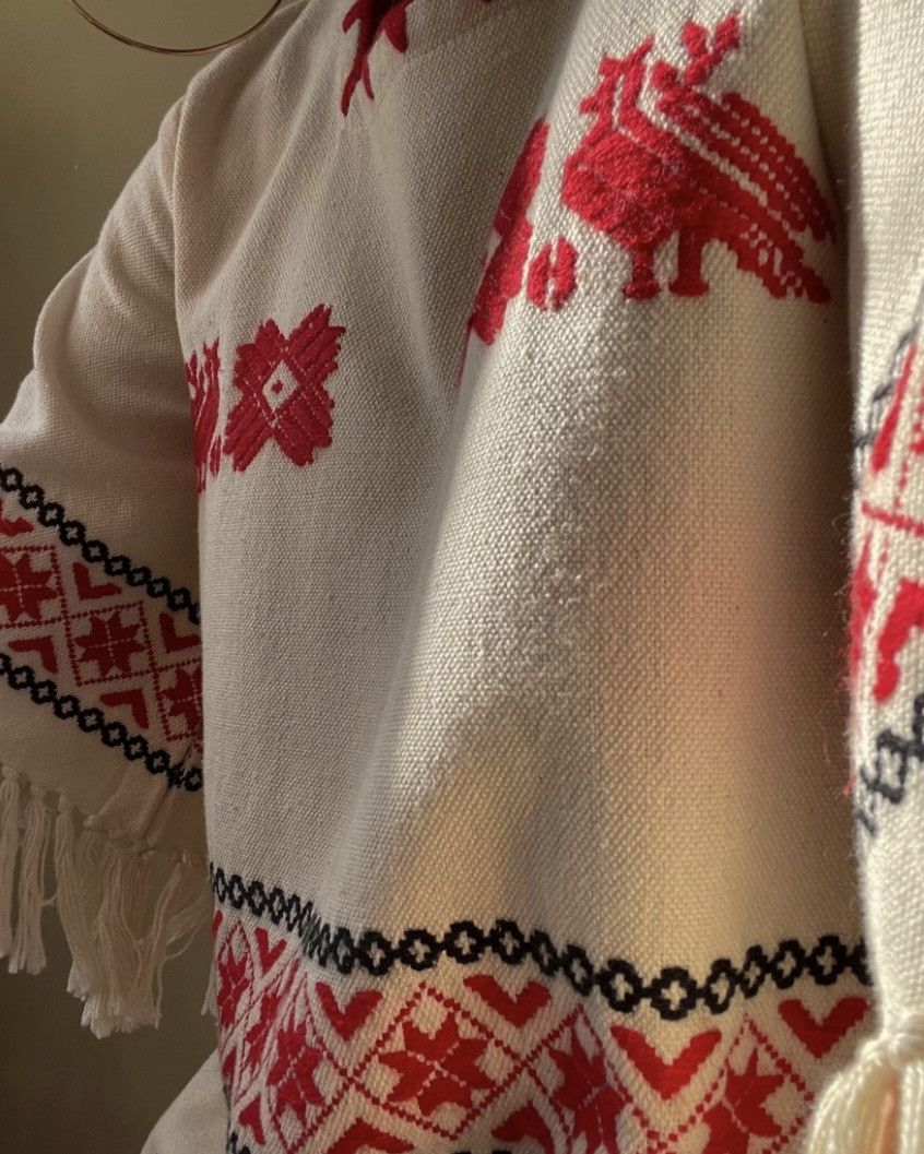 Vintage Mexican Boho Embroidered Fringe Dress