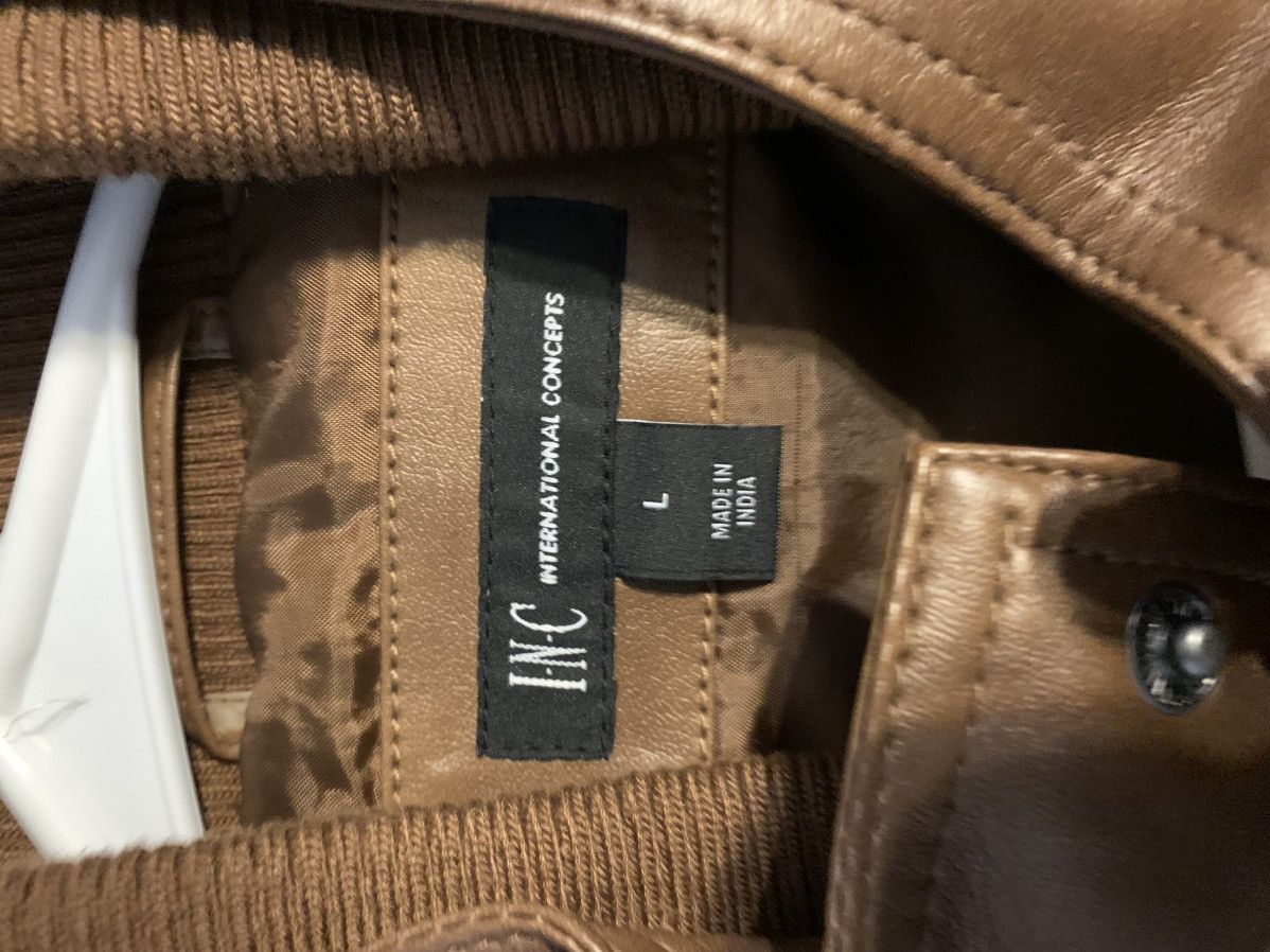 Designer × I.N.C INC Brown Leather Jacket *New Size US L / EU 52-54 / 3 - 2 Thumbnail