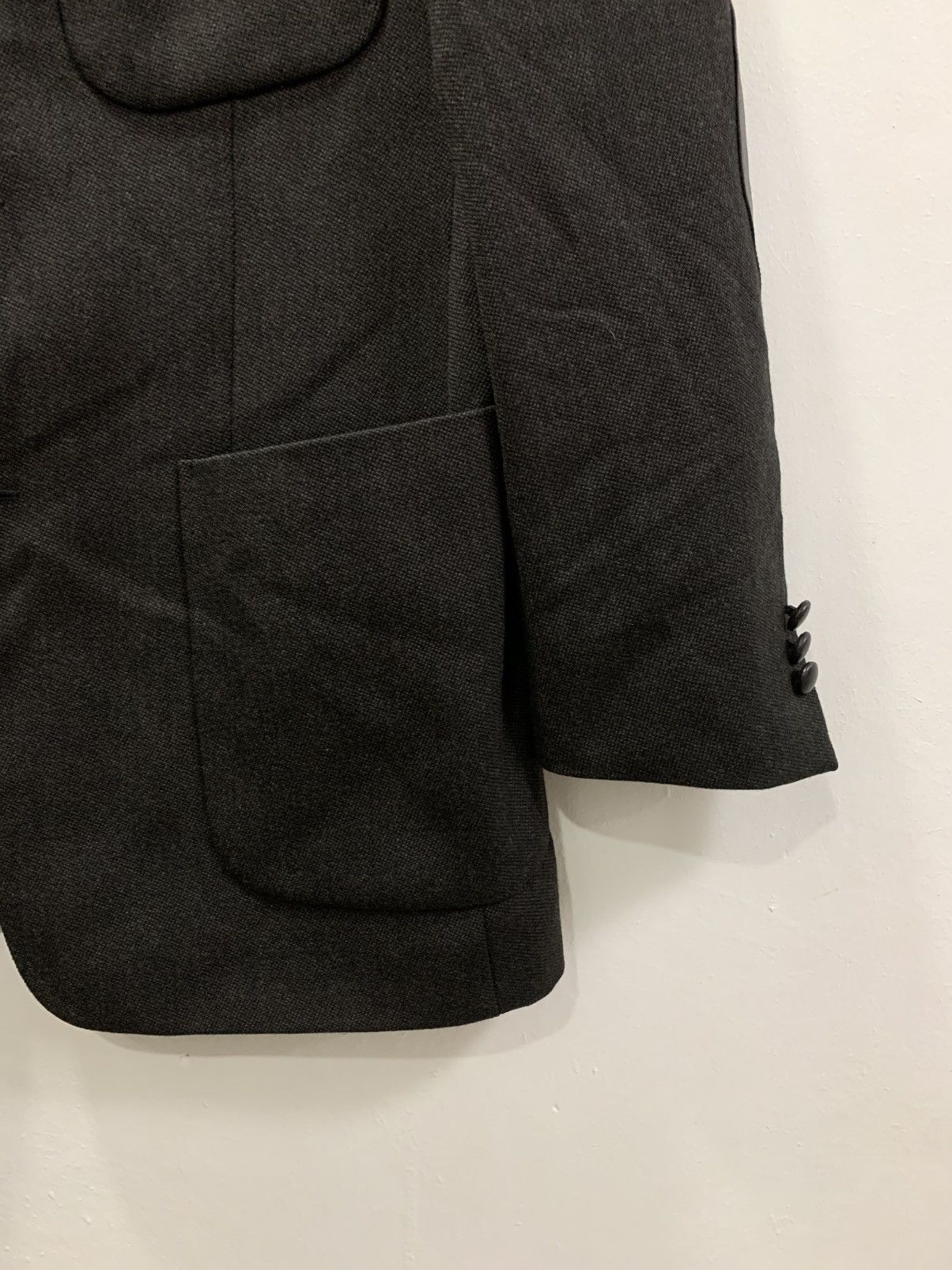 Balenciaga BALENCIAGA LEATHER ELBOW PATCH & HALF COLLAR WOOL BLAZER Size 50R - 7 Thumbnail