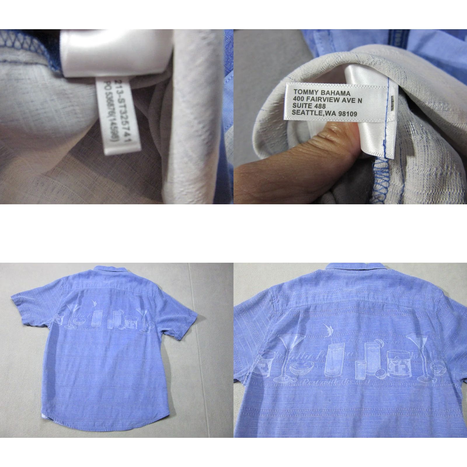Tommy Bahama Tommy Bahama Shirt Mens Medium Blue Silk Cocktail Drinks Pattern Button Up Casual Size US M / EU 48-50 / 2 - 9 Thumbnail