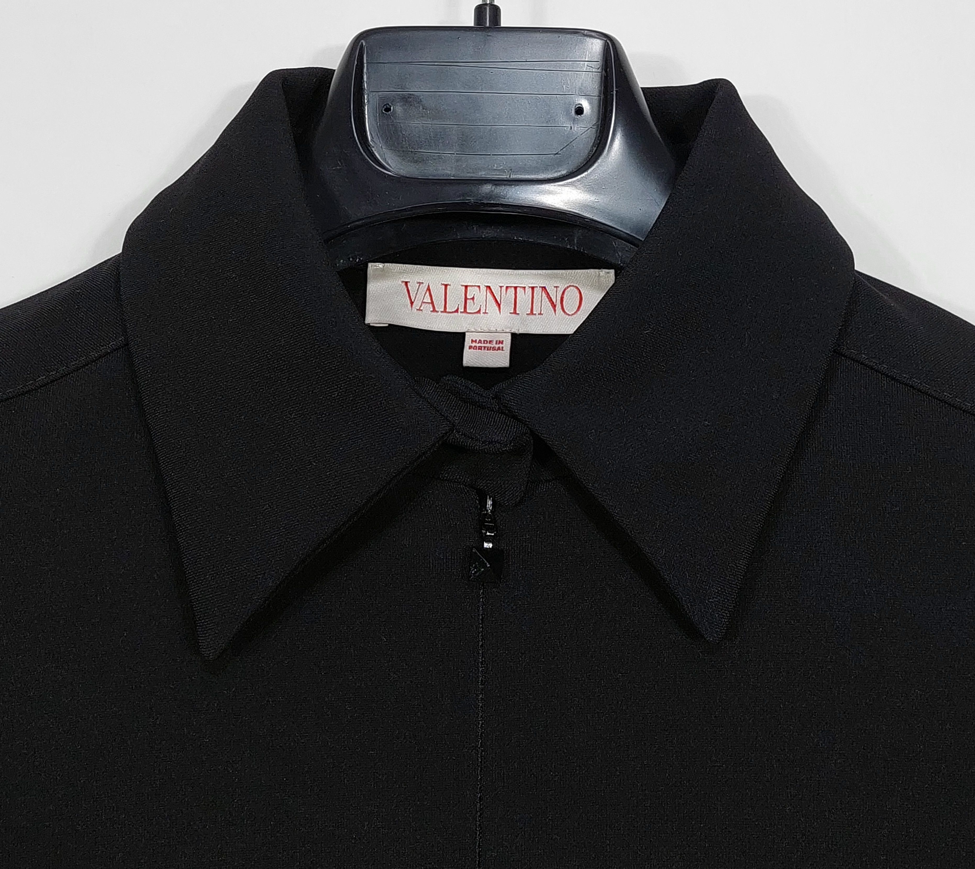 RED Valentino belted viscose half zip LS mini dress - black 36 Size XS / US 0-2 / IT 36-38 - 2 Thumbnail