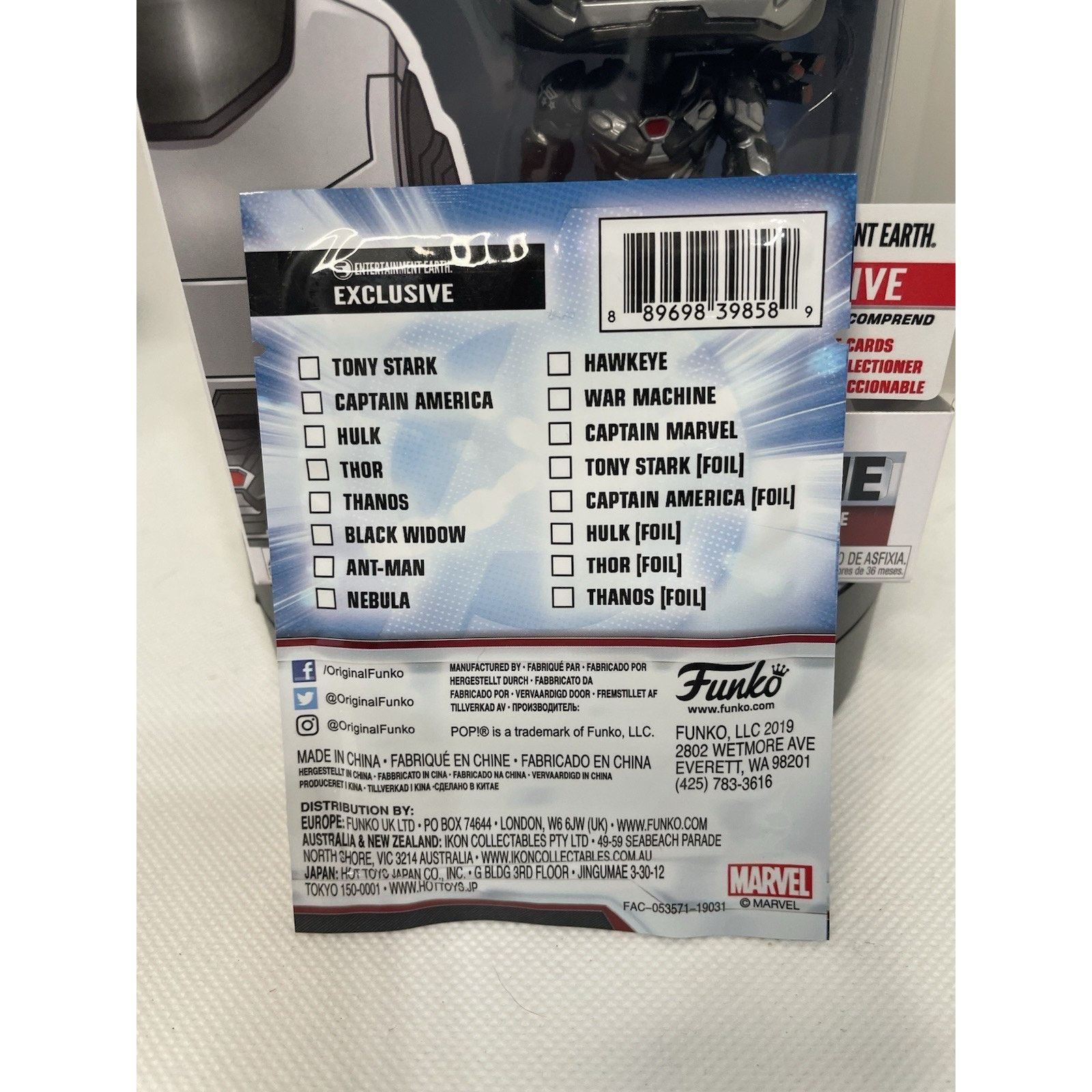 Marvel Comics Funko Pop! War Machine + Collectible Card 3PK Sealed 458 Size ONE SIZE - 13 Thumbnail