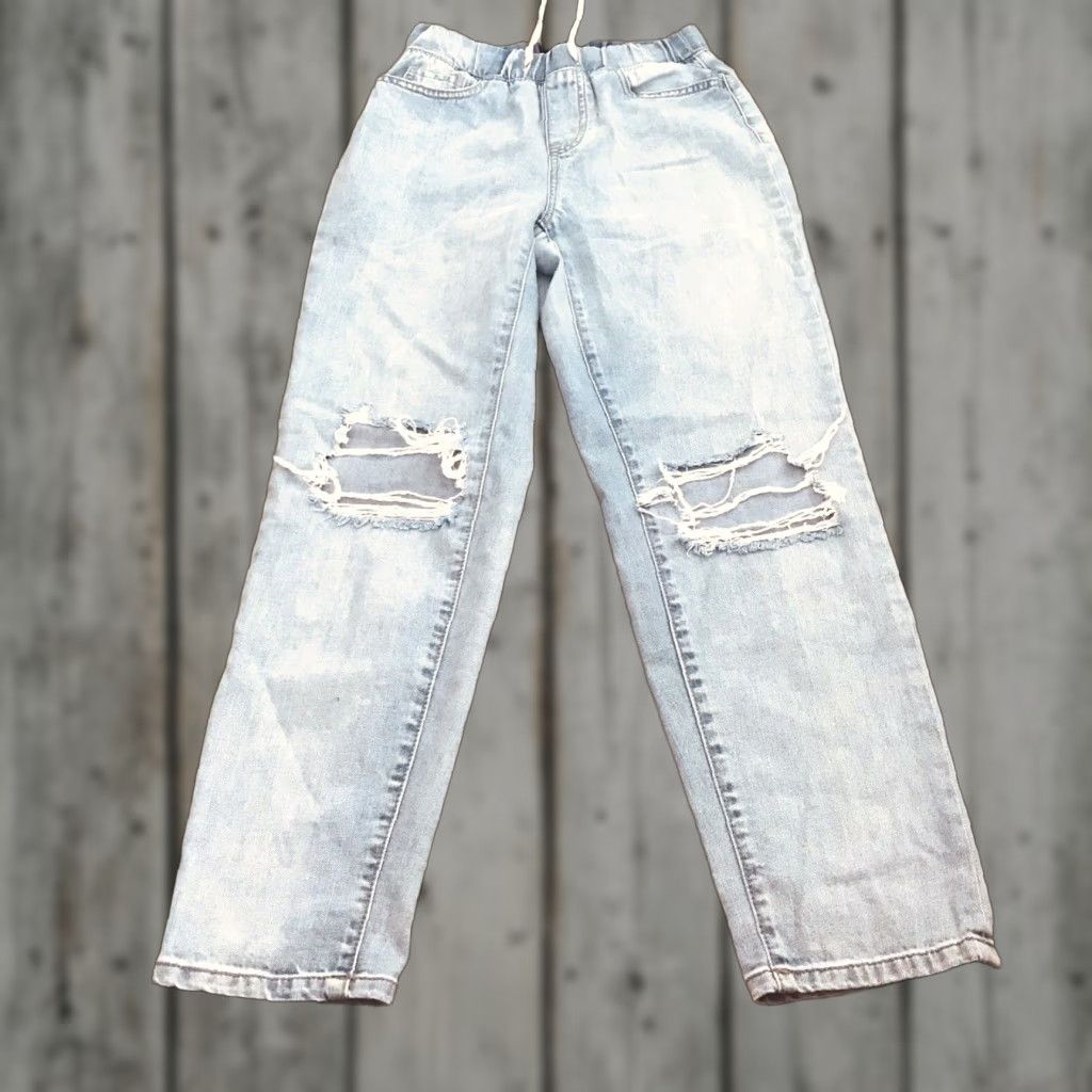 Vintage REWASH Jeans Jogger XS Distressed Pull-On 28in Inseam Blue Elastic Waist Womens Pants Pocket 5-Pocket Denim Cotton Blend Size XS Relaxed Size 26" / US 2 / IT 38 - 1 Thumbnail
