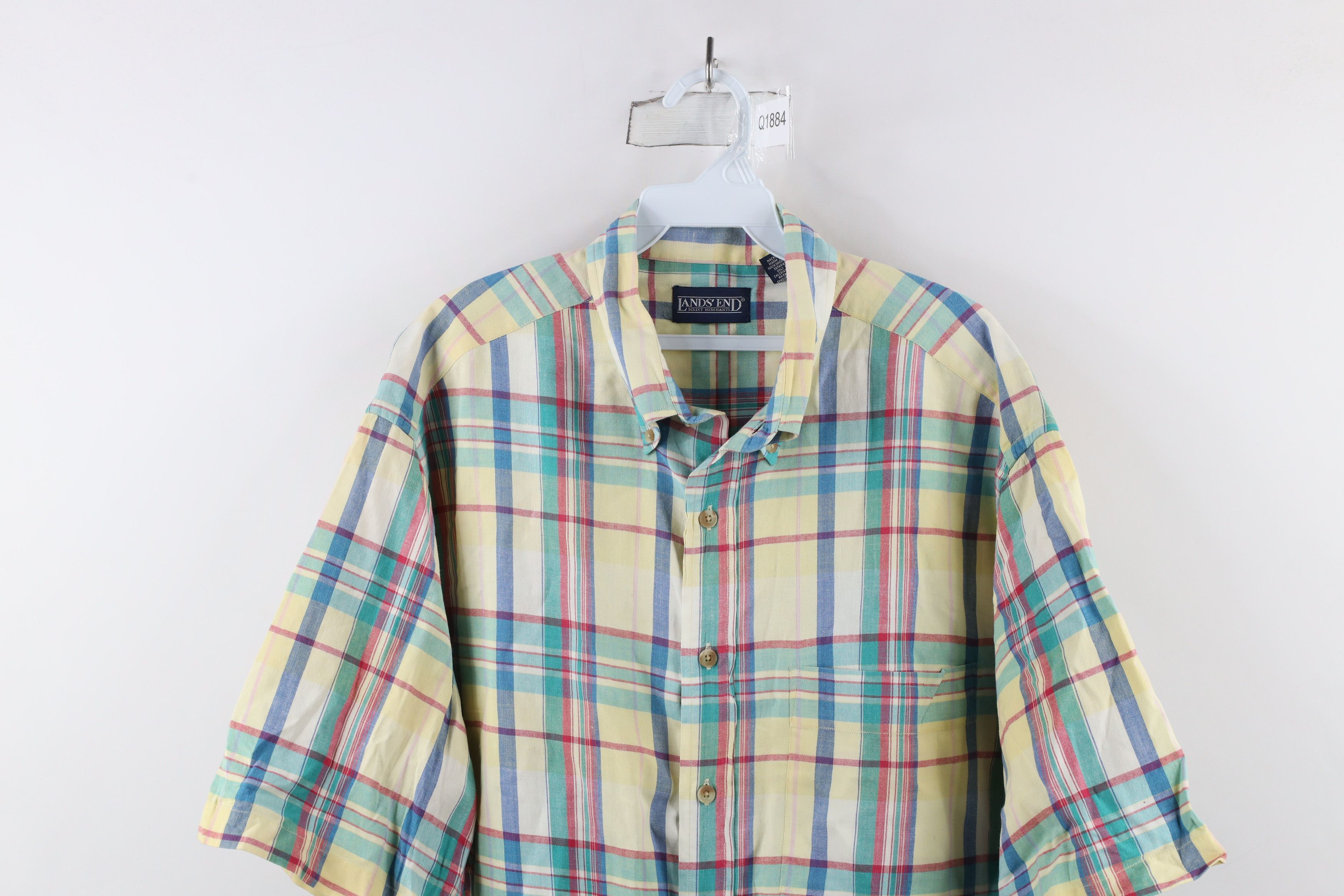 Lands' End × Vintage Vintage 90s Lands End India Madras Plaid Button Down Shirt Size US L / EU 52-54 / 3 - 2 Thumbnail