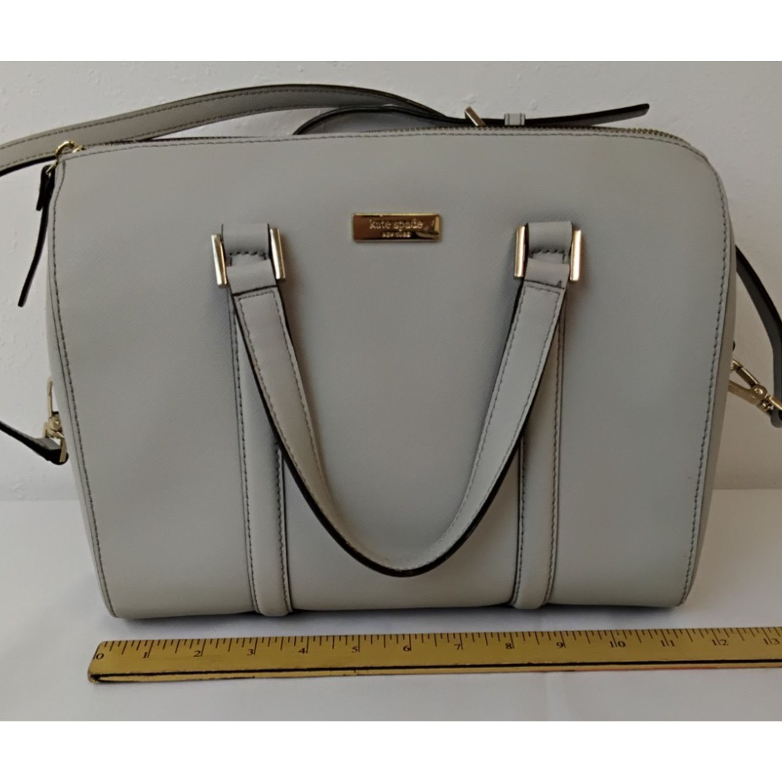 Kate Spade Kate Spade Dome Handbag Gray Pebbled Leather Purse Crossbody Size ONE SIZE - 19 Thumbnail