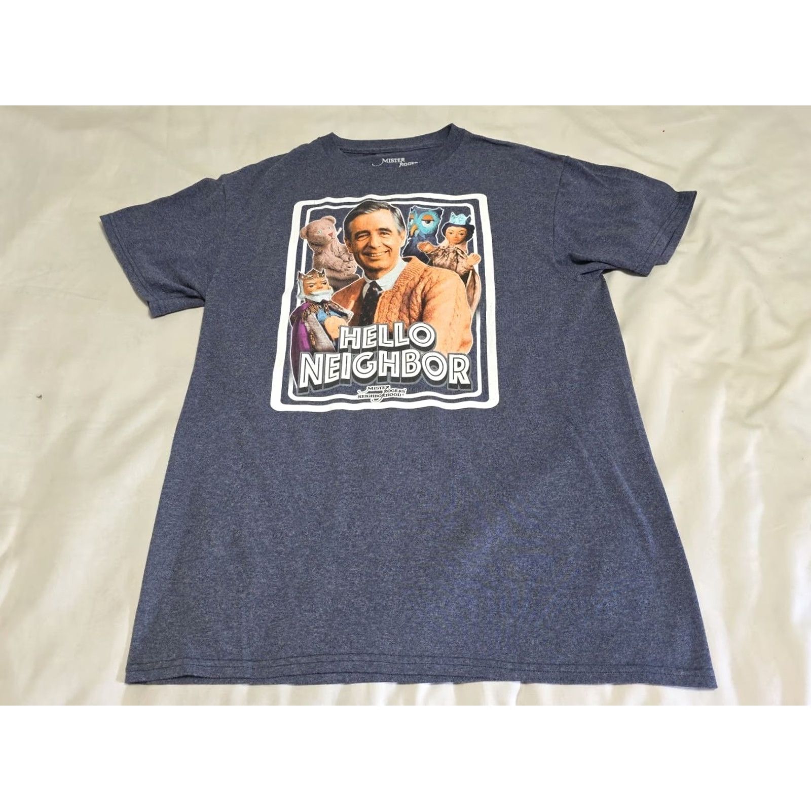 Neighborhood Mister Roger's Neighborhood Heather Blue T-shirt M Unisex Adults Graphic Print 1990s 80s 90s TV Logo Shirt, Crew Neck, Short Sleeve, Cotton Polyester Size US M / EU 48-50 / 2 - 2 Thumbnail