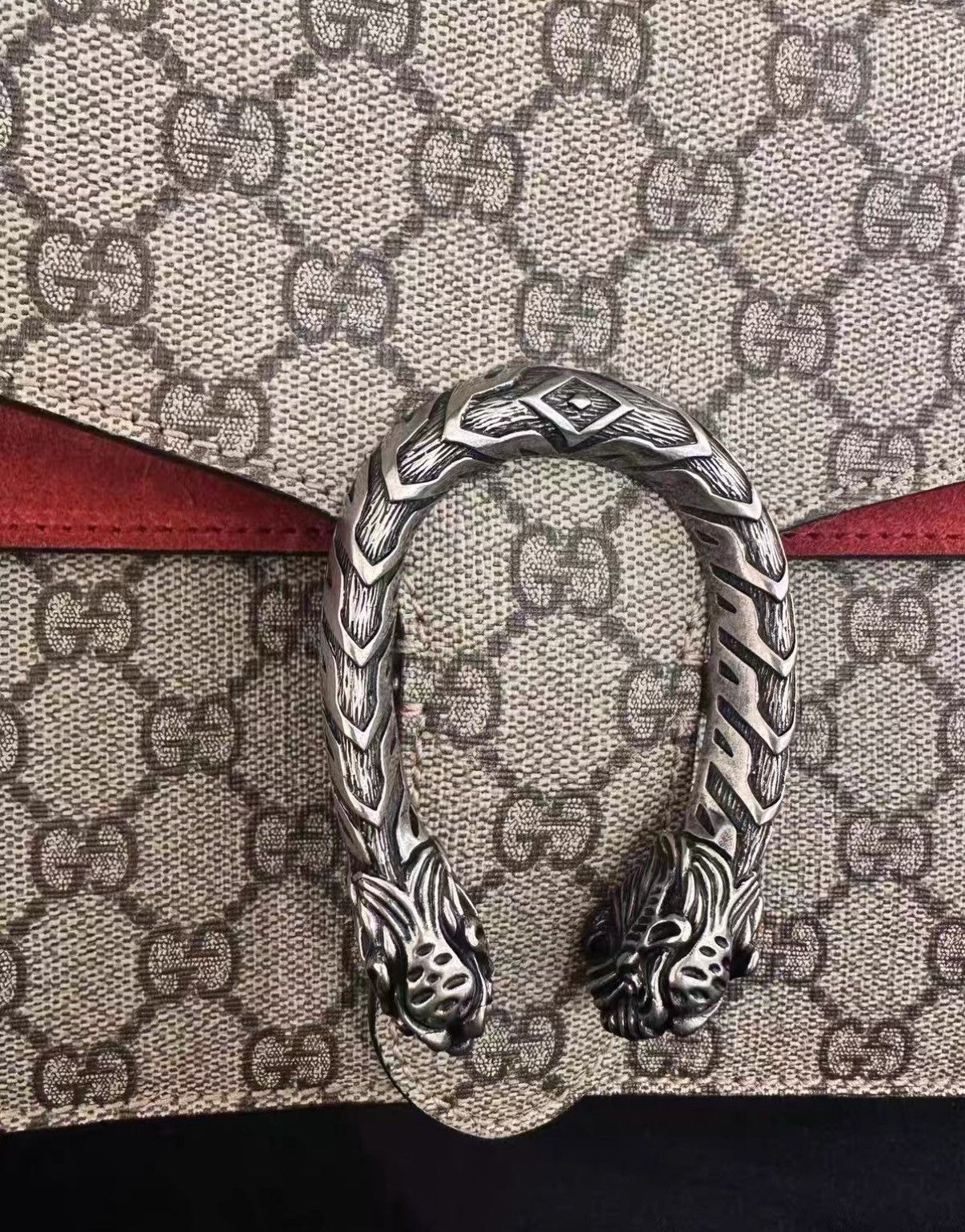 Gucci Gucci Medium Dionysus Monogram Red Chain Bag J38 Size ONE SIZE - 8 Thumbnail