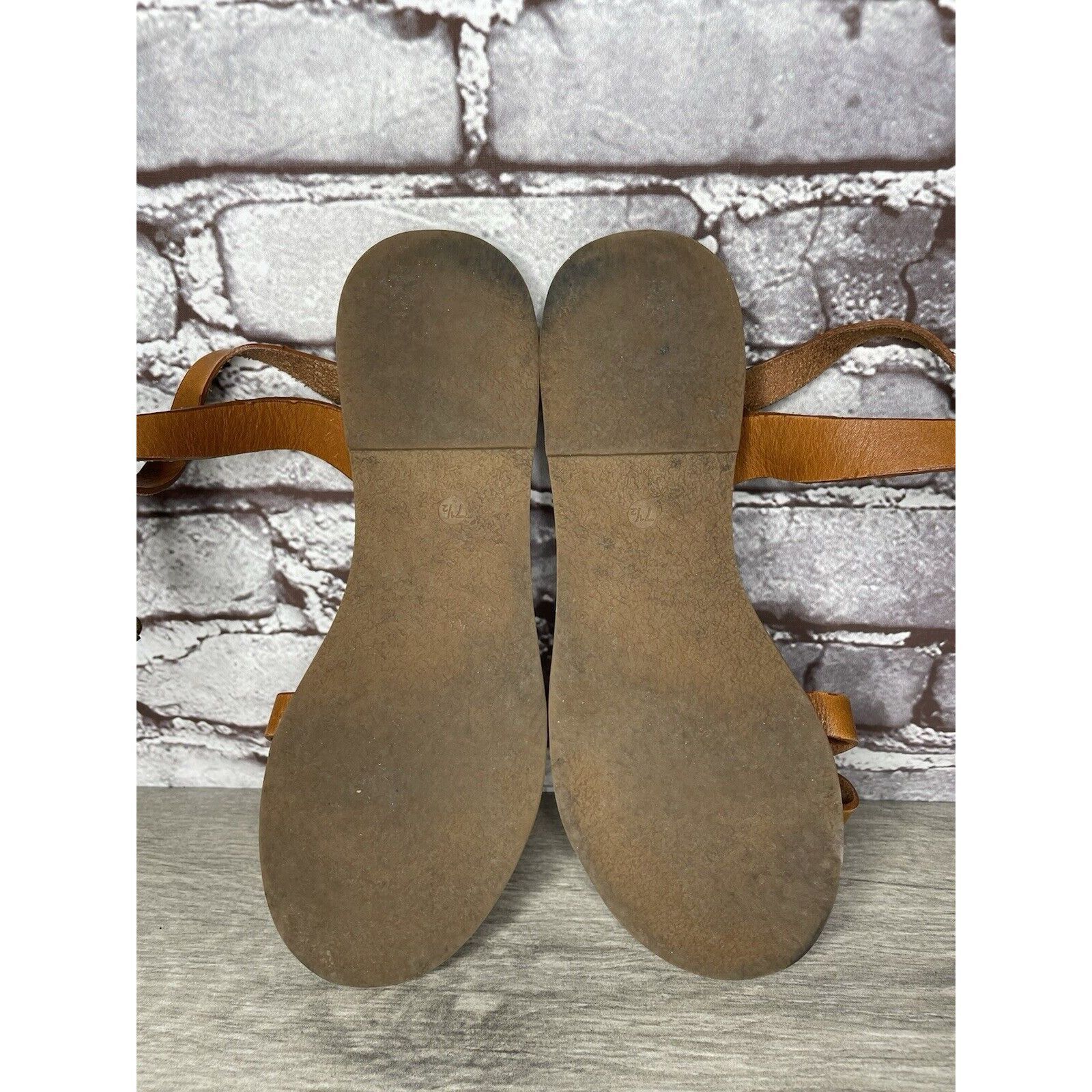 Madewell Madewell Brown Leather Casual Ankle Strap Flat Sandals Women Size US 7.5 / IT 37.5 - 8 Thumbnail