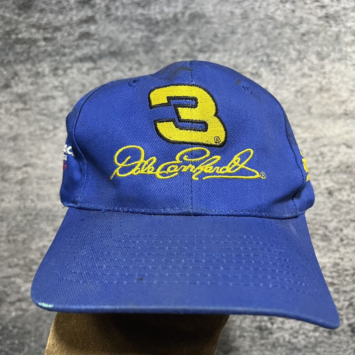 NASCAR Vintage 90s Dale Earnhardt Wrangler Blue NASCAR Snapback Hat Size ONE SIZE - 3 Thumbnail