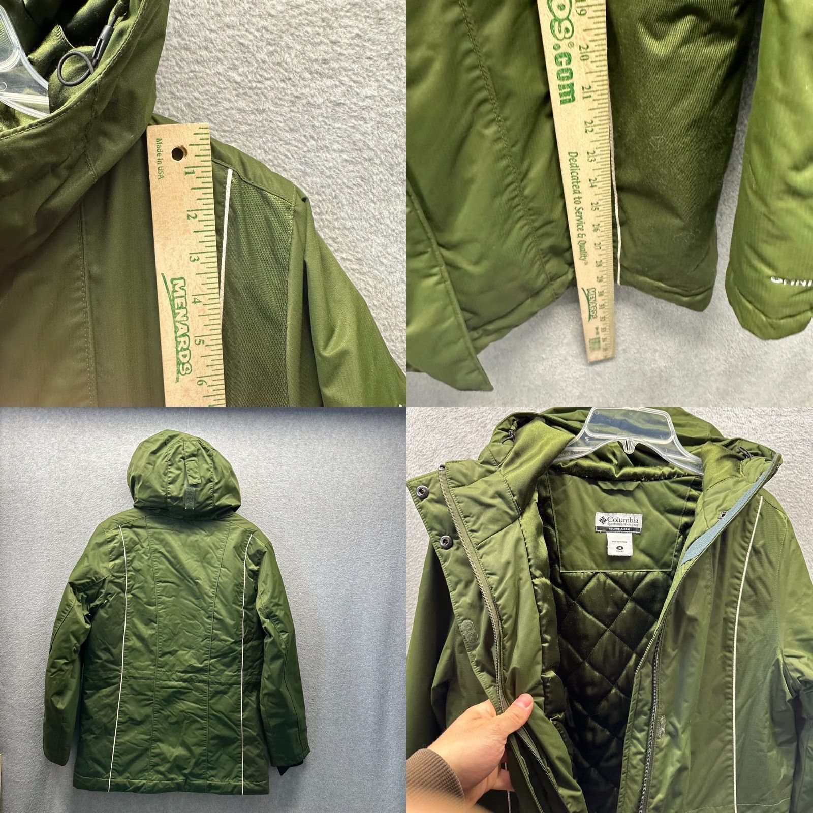 Vintage Columbia Jacket Womens Medium Green Waterproof Full Zip Winter Coat Hooded Size M / US 6-8 / IT 42-44 - 9 Thumbnail