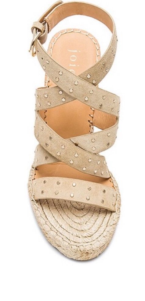 Joie JOIE KORAT SUEDE STUDDED ESPADRILLE WEDGE SANDAL SIZE 35.5 Size US 5.5 / IT 35.5 - 3 Thumbnail