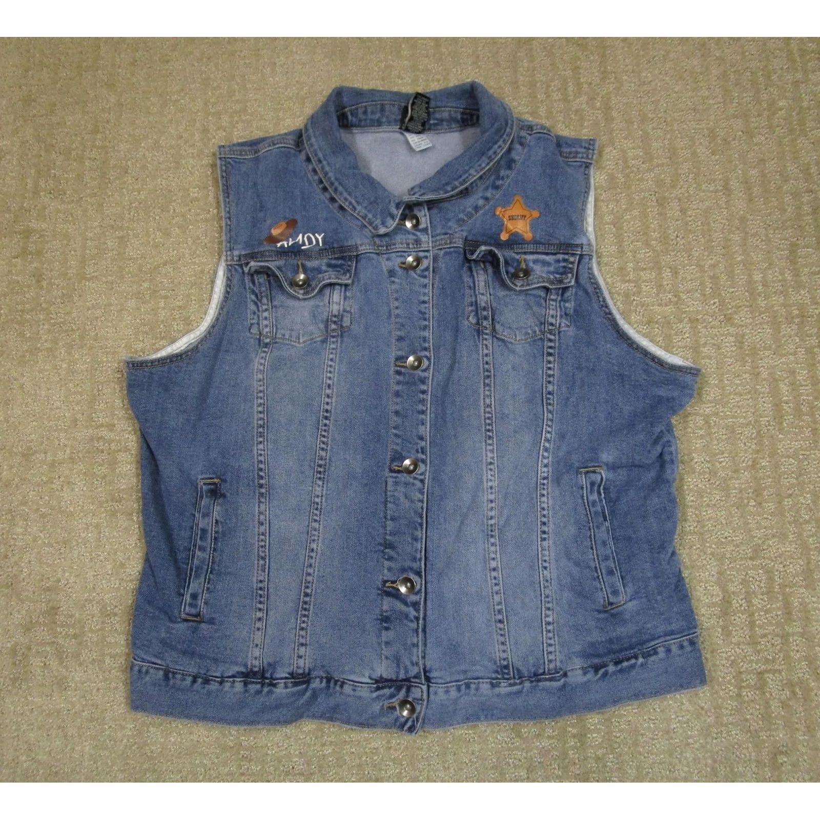 Vintage Disney Pixar Her Universe Vest Womens 2XL Blue Denim Toy Story Woody Graphic Shirt Size XXL / US 16-18 / IT 52-54 - 2 Thumbnail