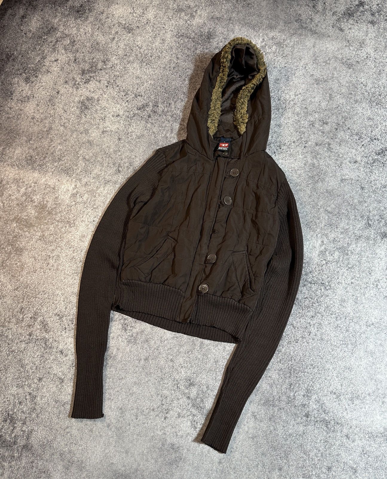 Diesel × Vintage Vintage Y2K Diesel Zip Up Hoodie Style Alt Fur USA Opium VTg Size L / US 10 / IT 46 - 1 Thumbnail