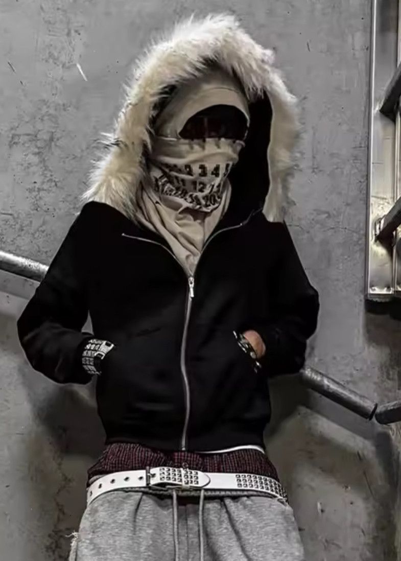 Other Fashion Punk Y2K Goth Grunge Flurry Hat Fur Hoodies Size US S / EU 44-46 / 1 - 3 Thumbnail