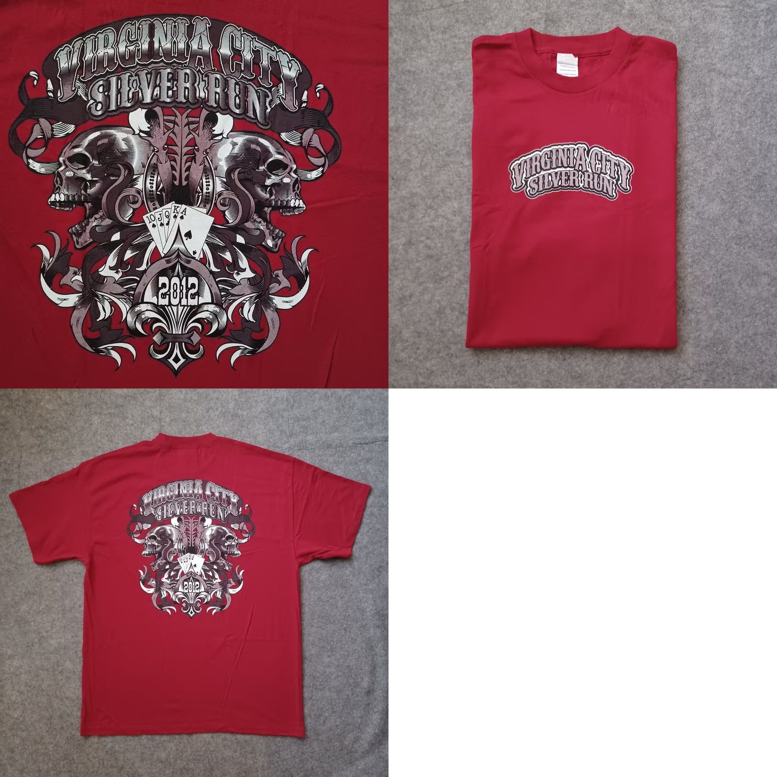 Delta Virginia City Silver Run Shirt Mens XL Red Burgundy Skull Logo Short Sleeve 2012 Delta Cotton Crew Neck T-Shirt Men's Classics Vegabonds? Size US XL / EU 56 / 4 - 9 Thumbnail