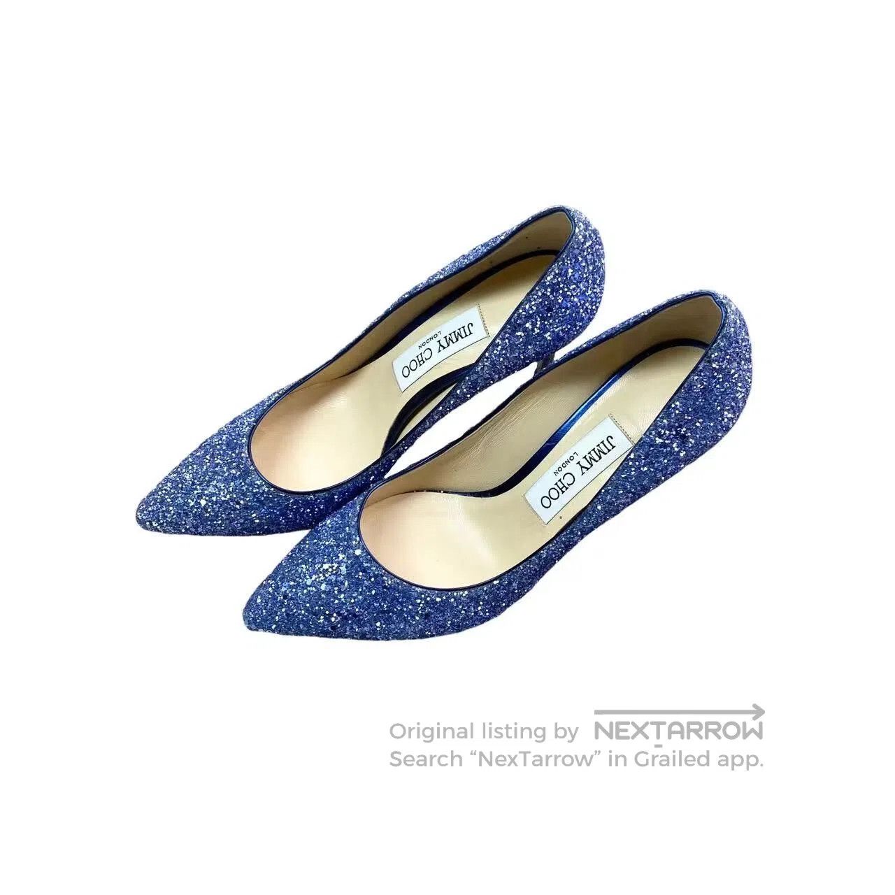 Jimmy Choo Jimmy Choo Blue fine diamond heels| Size US 6.5 / IT 36.5 - 1 Thumbnail