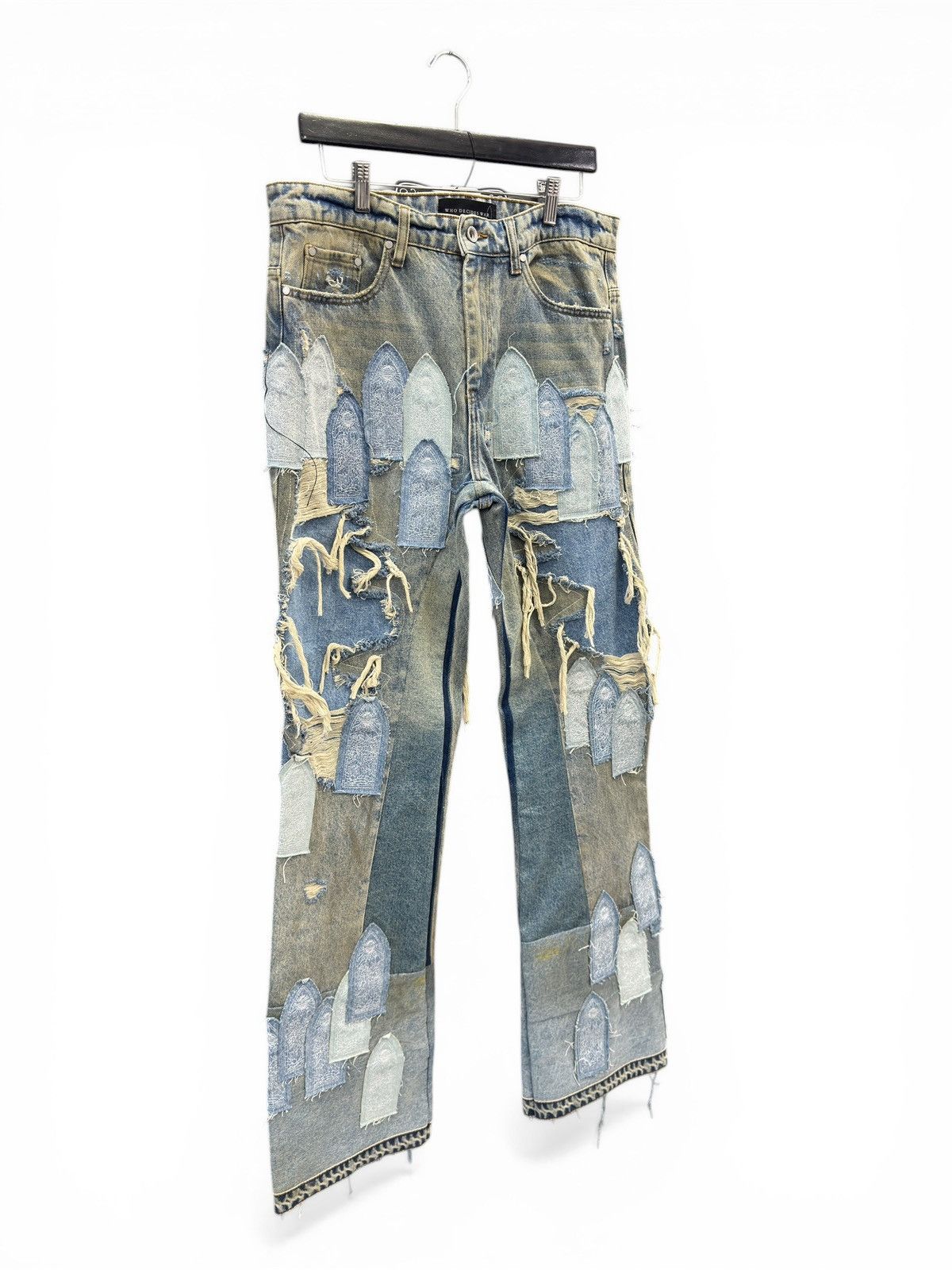 Who Decides War Who Decides War Blue Window Distressed Jeans Size US 32 / EU 48 - 2 Thumbnail