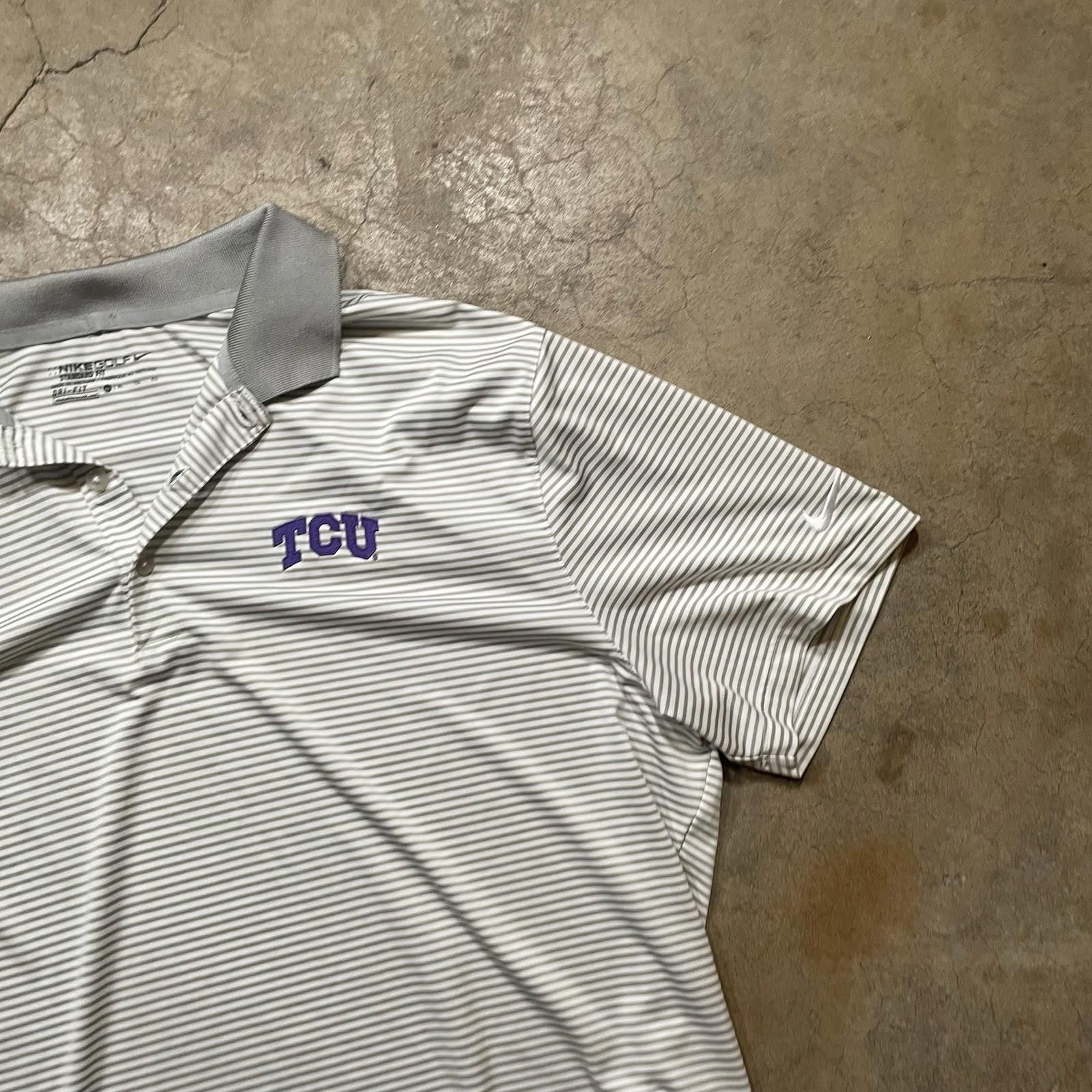 Nike Men's Nike TCU Horned Frogs Short Sleeve Polo Shirt Sz XL Size ONE SIZE - 2 Thumbnail