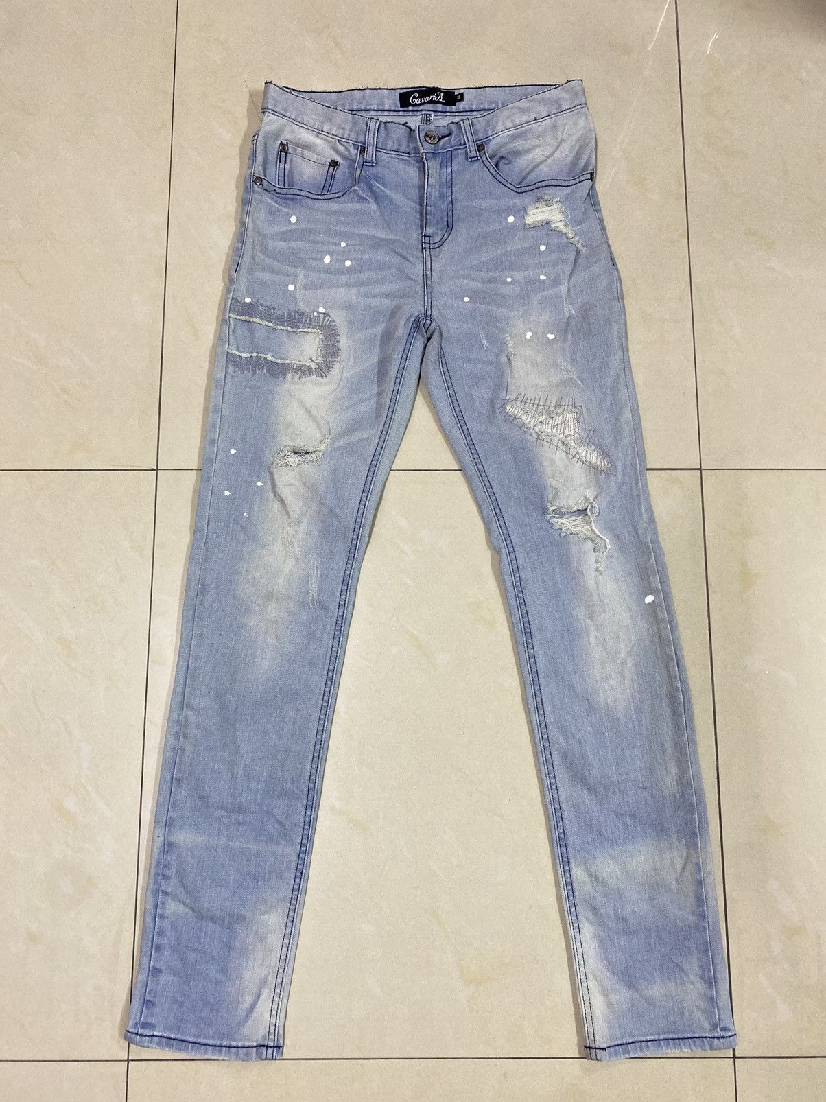 Japanese Brand × Le Grande Bleu (L.G.B.) Distressed Ripped Cavari A Denim Size US 29 - 1 Thumbnail