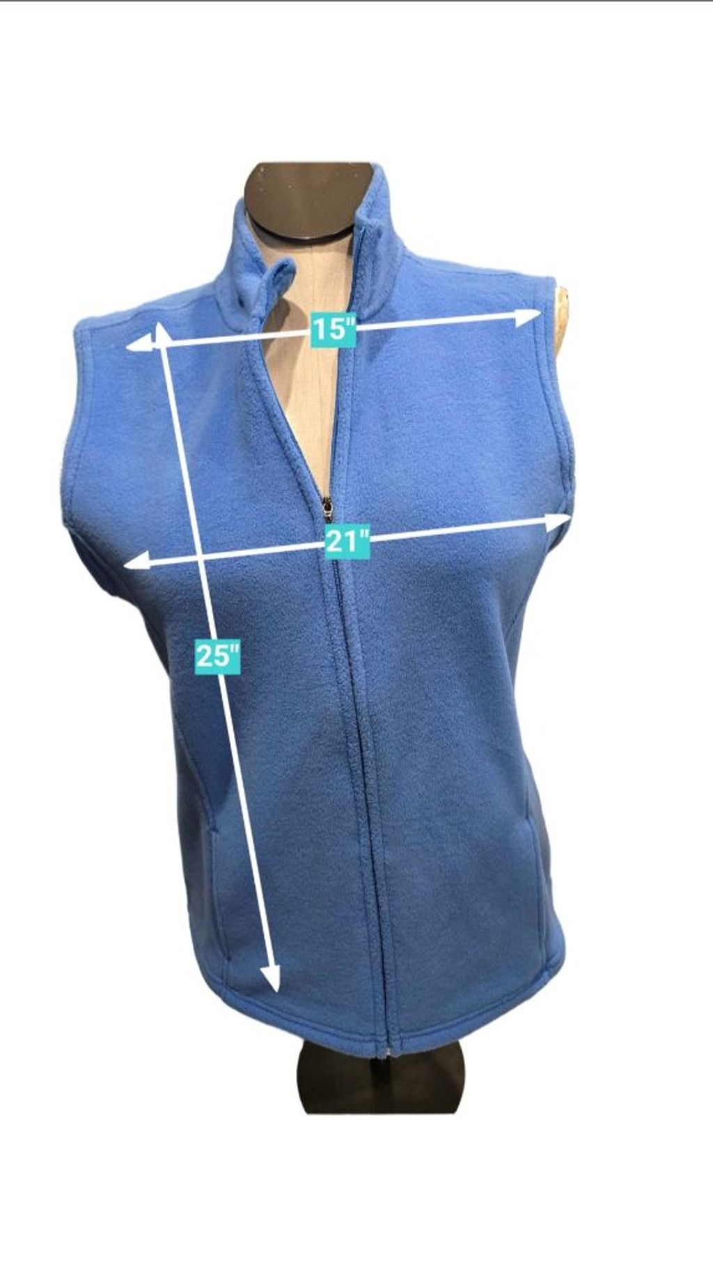 L.L. Bean L.L.Bean Women's Blue Fleece Full-Zip Vest L Size L / US 10 / IT 46 - 4 Thumbnail