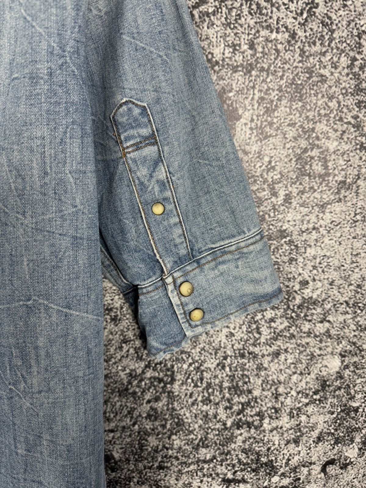 Allsaints Allsaints Suqi Shorts Sleeve Denim Shirt Snap Button Size M Size US M / EU 48-50 / 2 - 13 Thumbnail