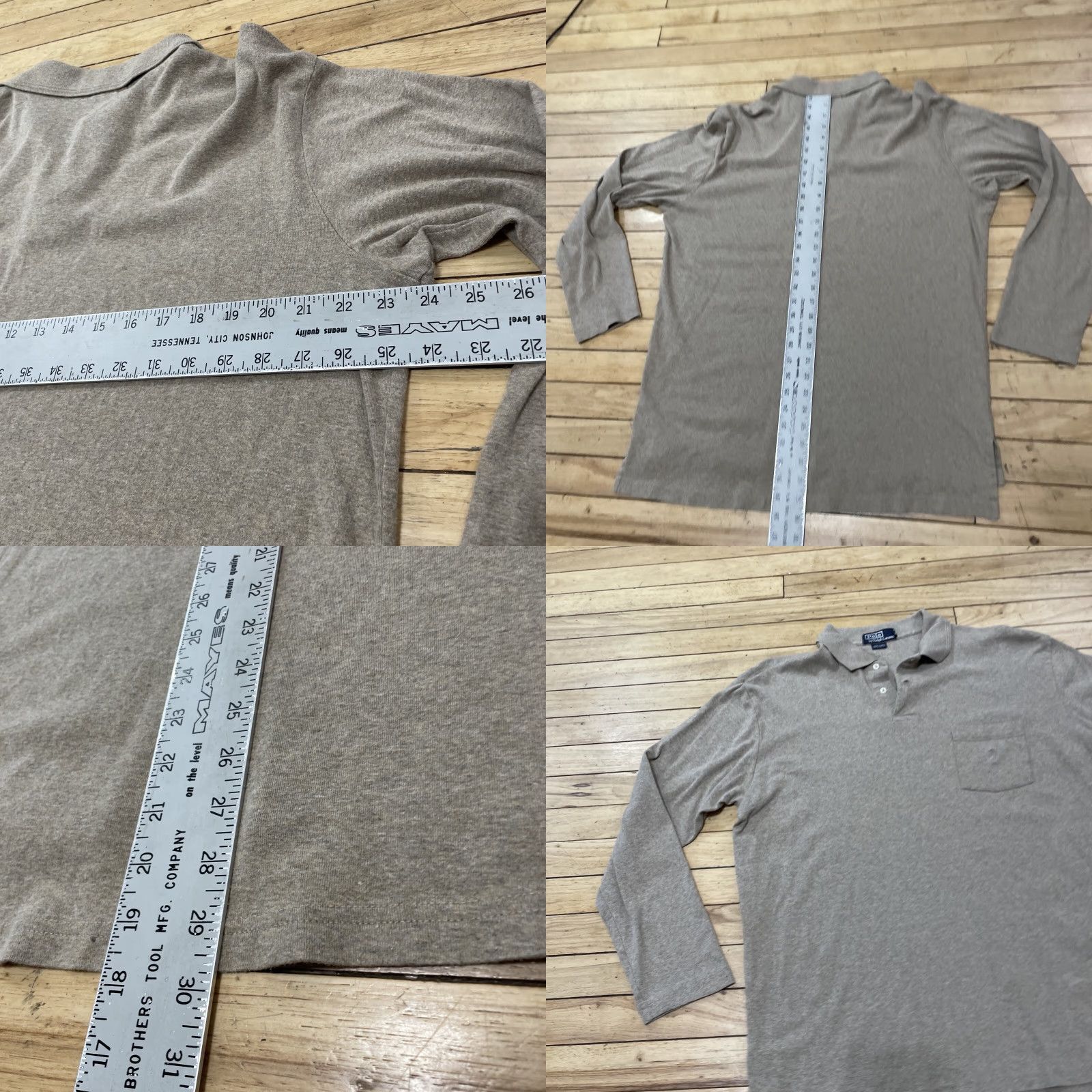 Polo Ralph Lauren VINTAGE Polo Ralph Lauren Mens L Brown Tan Western Rugby Pocket Collared Polo Shirt L Size US L / EU 52-54 / 3 - 8 Thumbnail