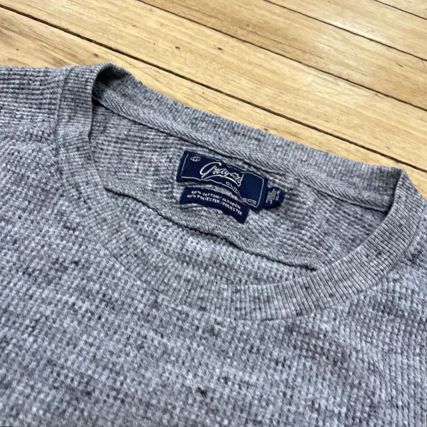 Grayers Grayers Waffle Knit Crewneck Long Sleeve Men XL Gray Spec Skater Raw Hem Capsule Shirt Size US XL / EU 56 / 4 - 5 Thumbnail