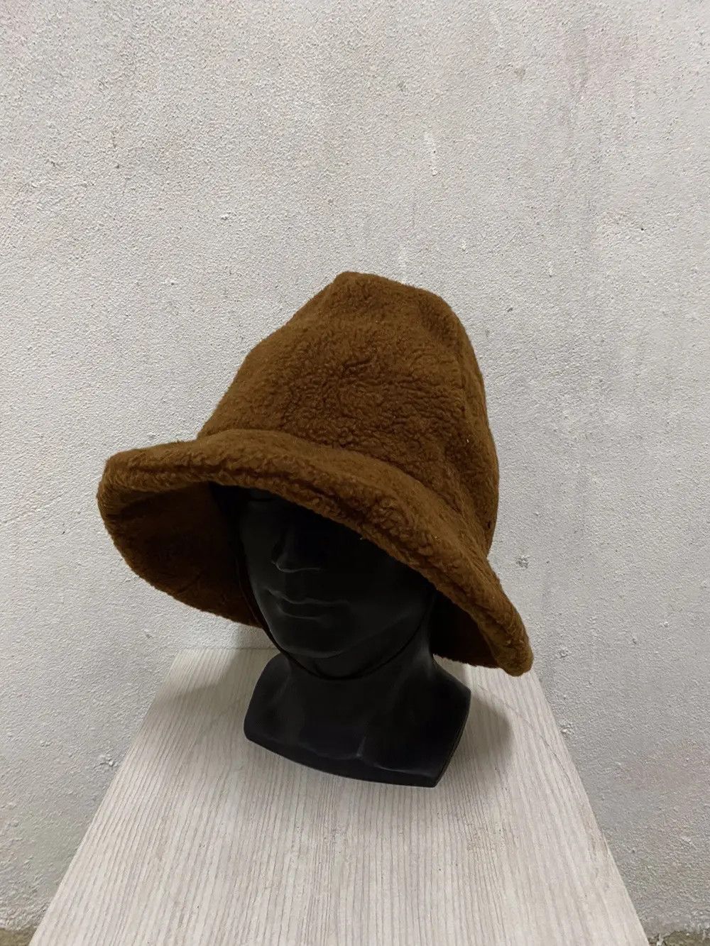 Japanese Brand Japanese Brand Fleece Plain Bucket Hat Size ONE SIZE - 3 Thumbnail