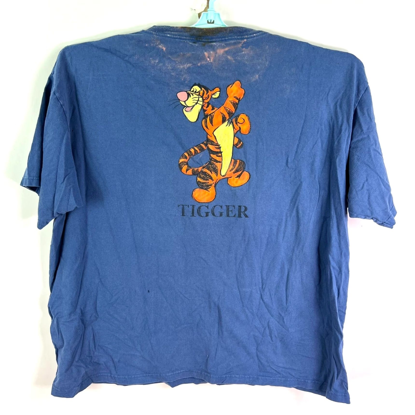 Vintage VINTAGE Disney Tigger T-Shirt Adult 2XL Blue Graphic Print 90s Cartoon USA Mens Size US XXL / EU 58 / 5 - 7 Thumbnail