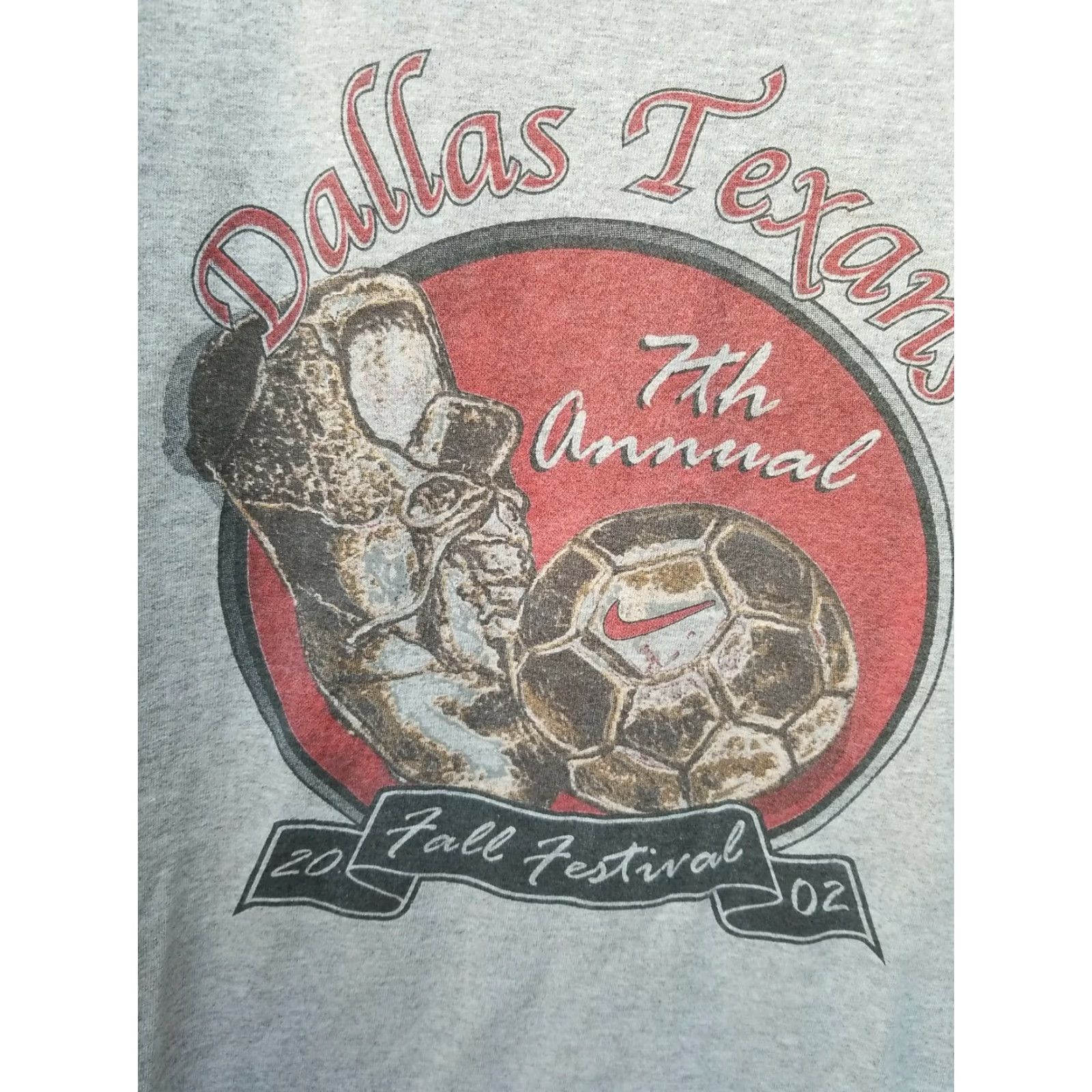 Nike VINTAGE Nike Soccer Shirt Adult Large Gray Festival 2002 Dallas Texas Fall Mens L Size US L / EU 52-54 / 3 - 3 Thumbnail